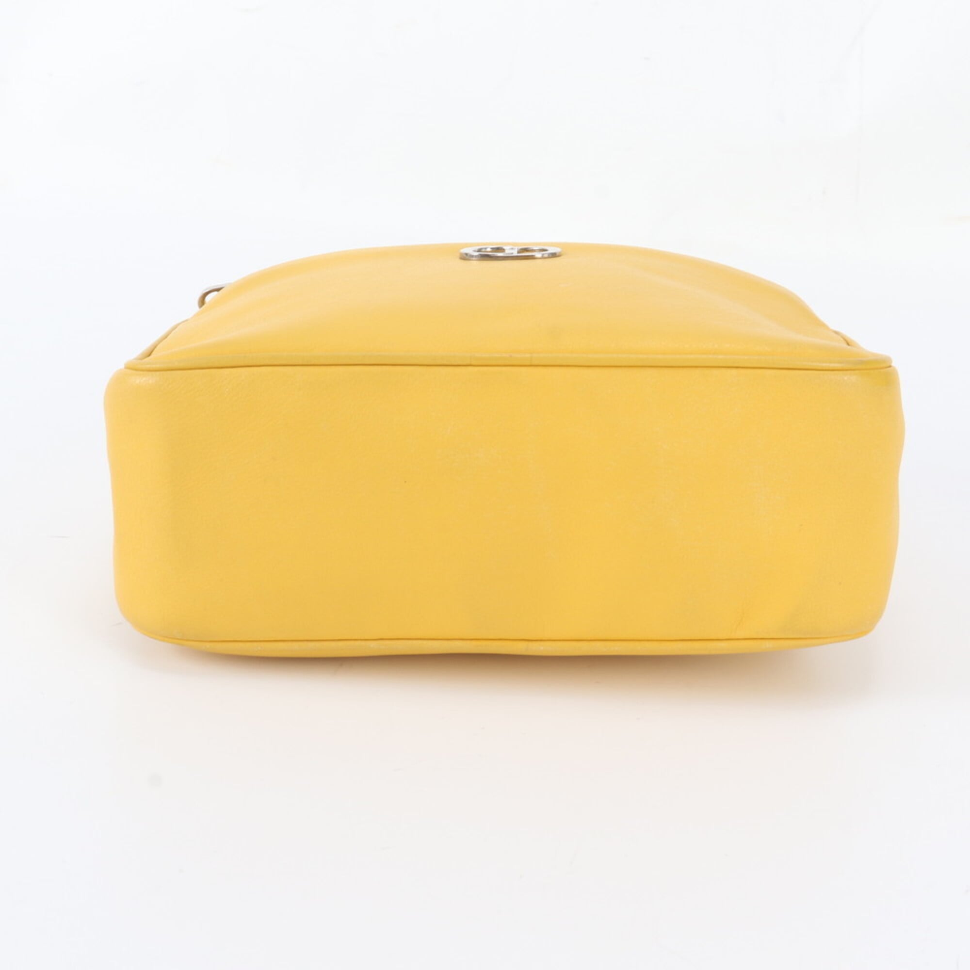 Christian Dior Yellow Leather Handbag Shoulder Bag Tote Bag (Pre-Owned)