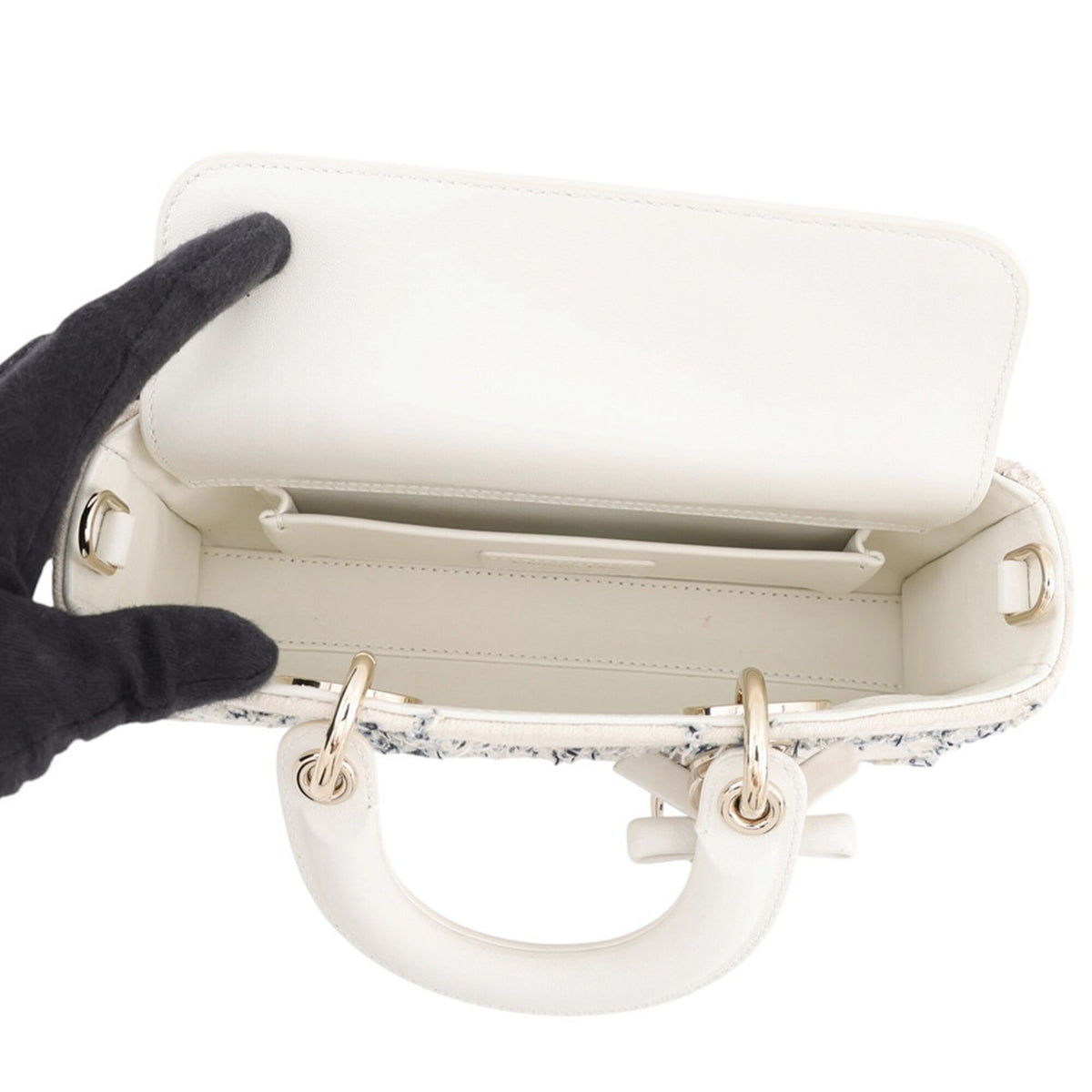 Christian Dior Blue White Leather Handbag (Pre-Owned)