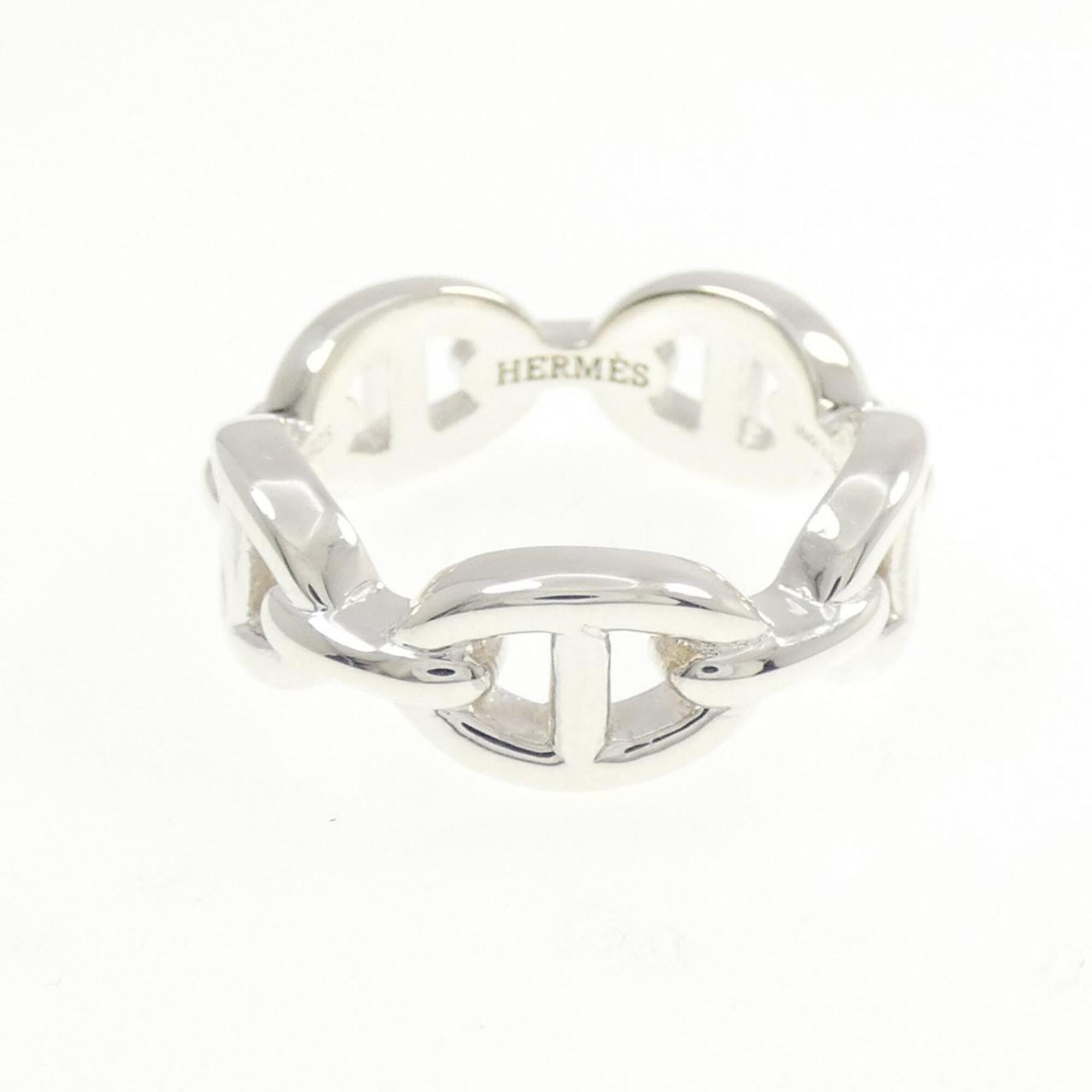 Hermes Silver 925 Band Ring (Pre-Owned)