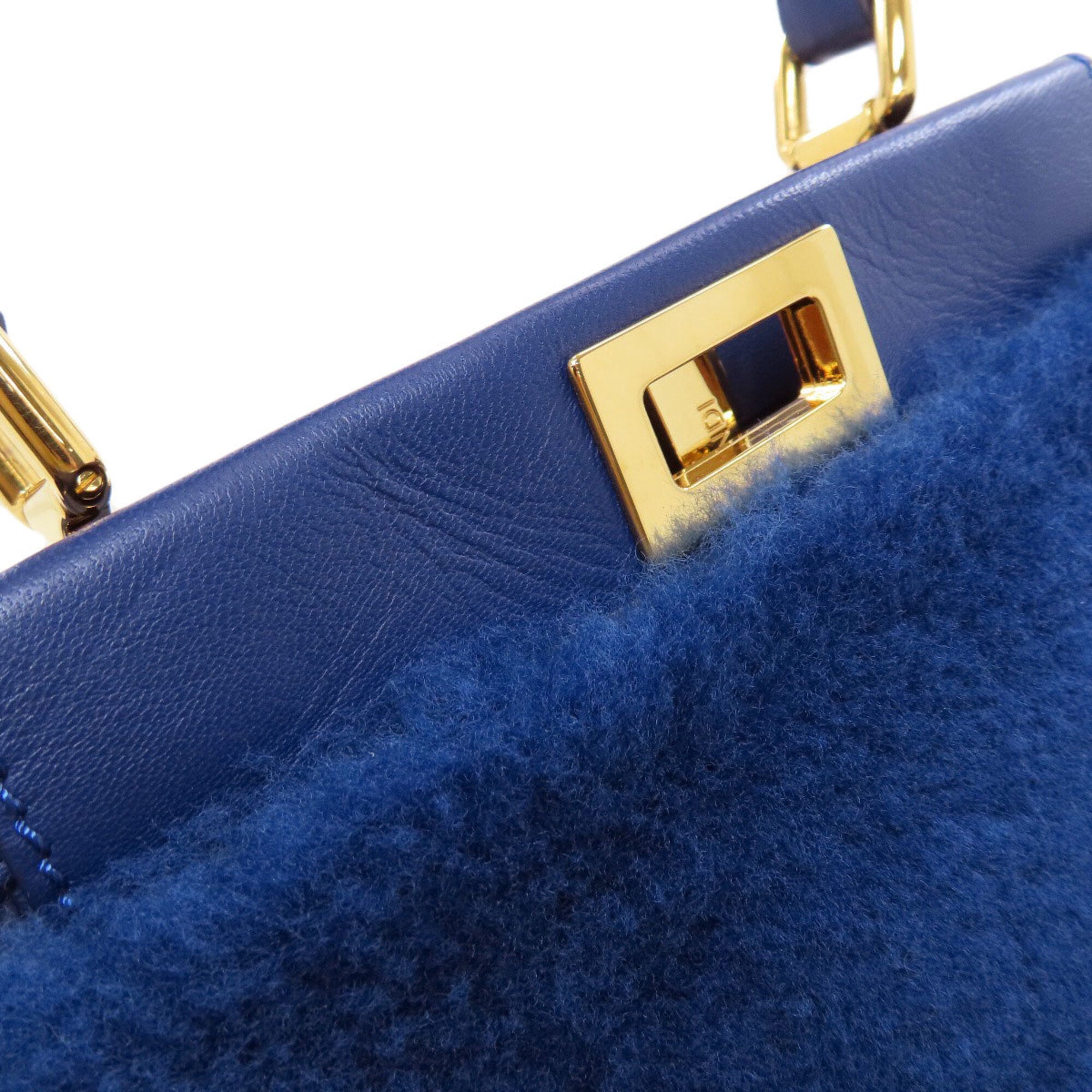 Fendi Blue Fur Handbag (Pre-Owned)