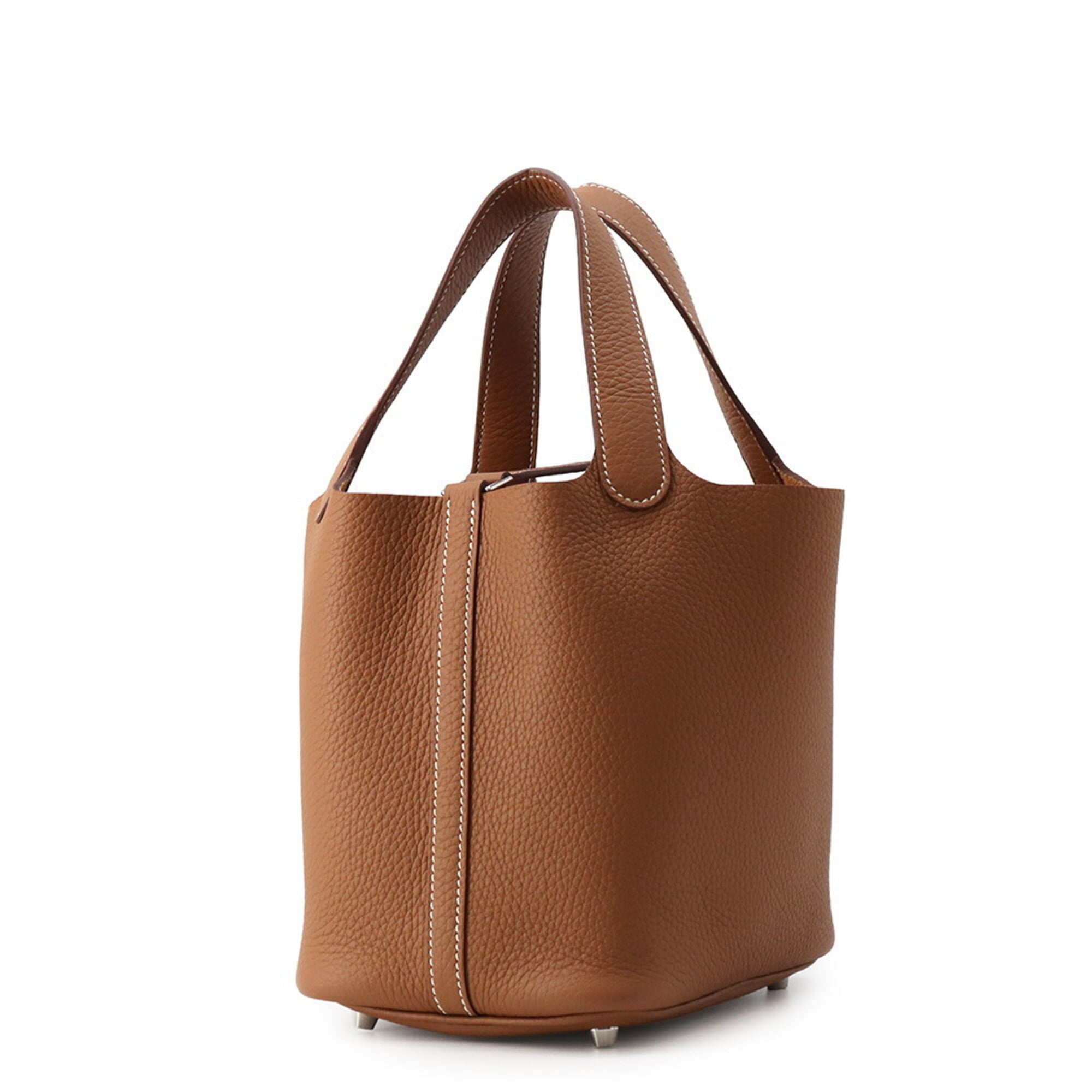 Hermes Picotin Gold Taurillon Clemence Leather Handbag (Pre-Owned)
