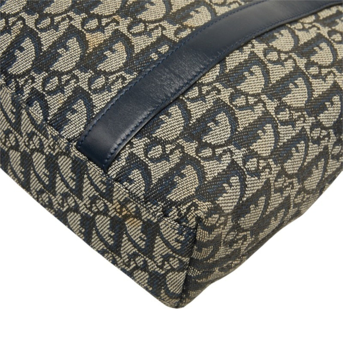 Christian Dior Navy Canvas Leather Handbag (Pre-Owned)