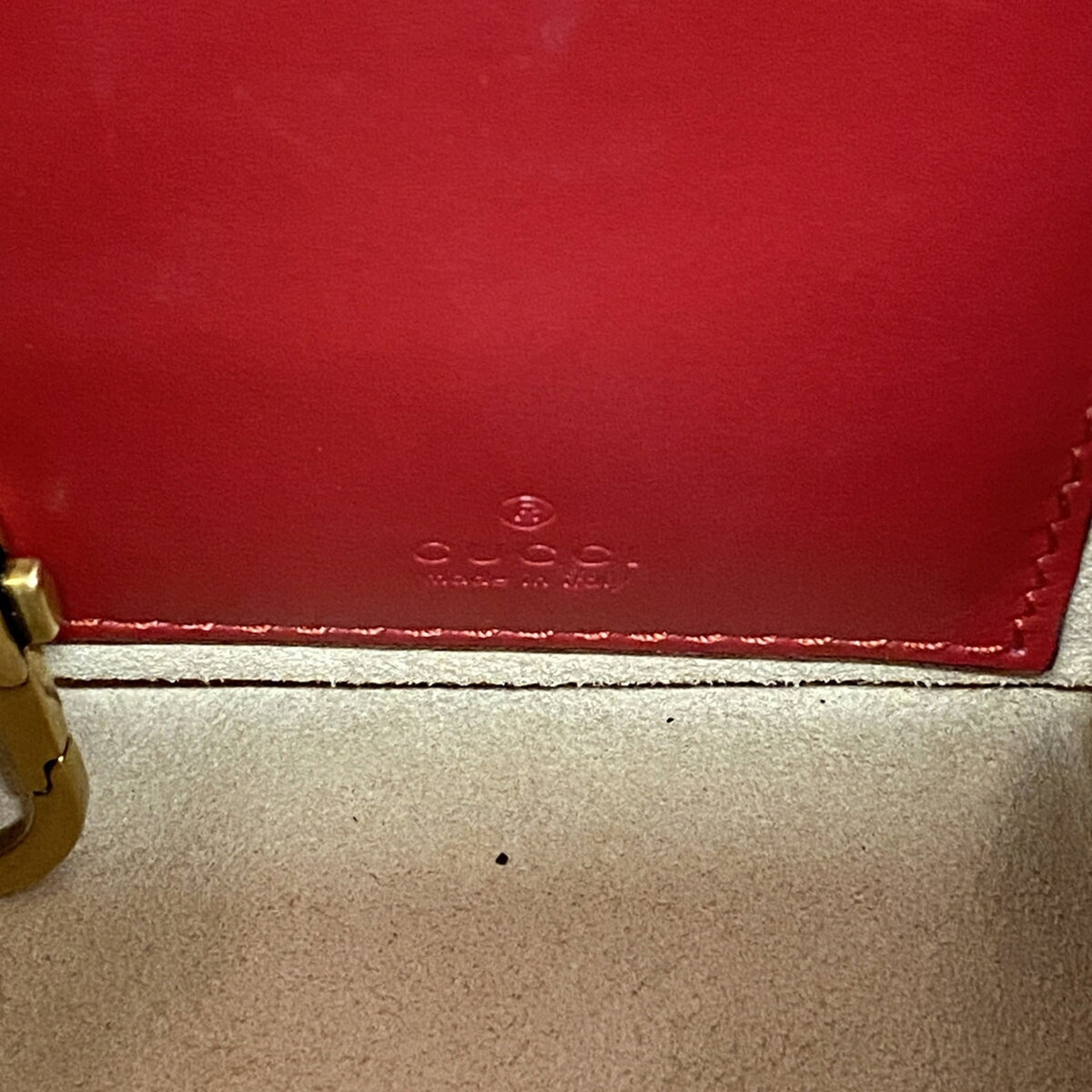 Gucci Red Color Leather Shoulder Bag (Pre-Owned)