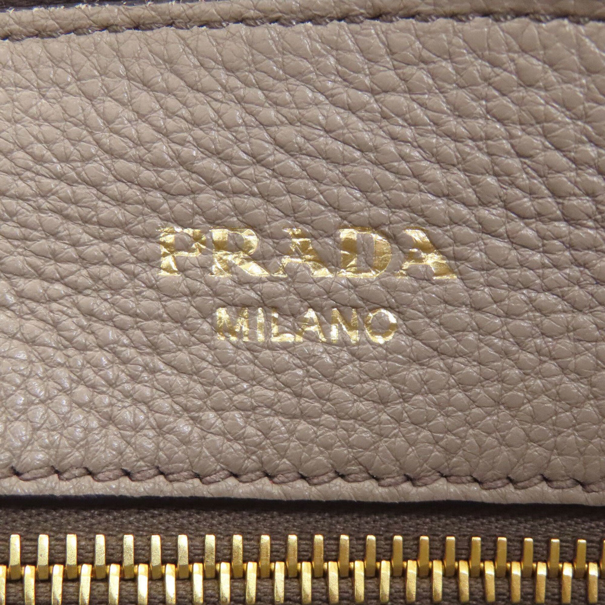 Prada Gray Leather Handbag (Pre-Owned)