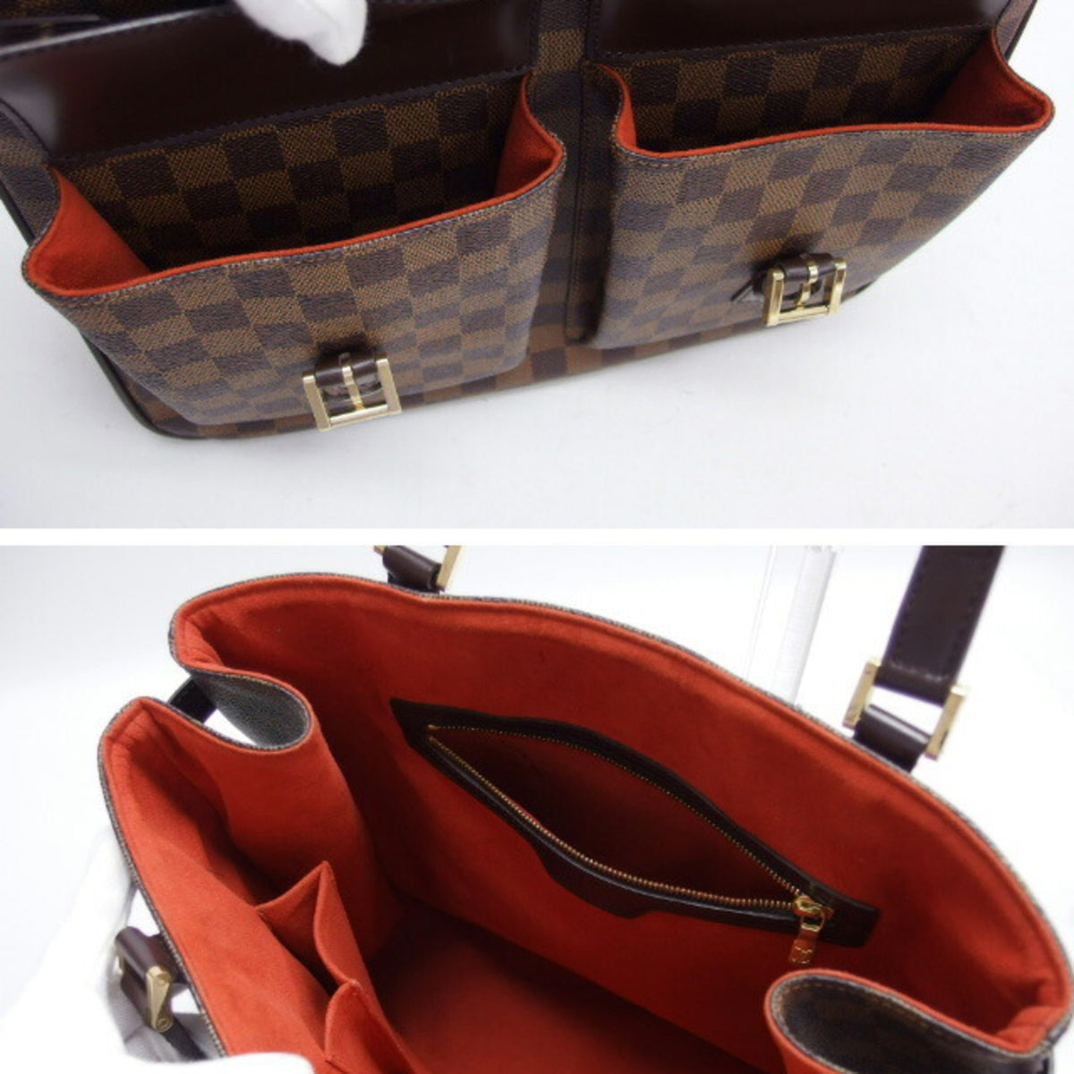 Louis Vuitton Damier Brown Damier Canvas Dark Brown Galle Damier Canvas Handbag Shoulder Bag Tote Bag (Pre-Owned)