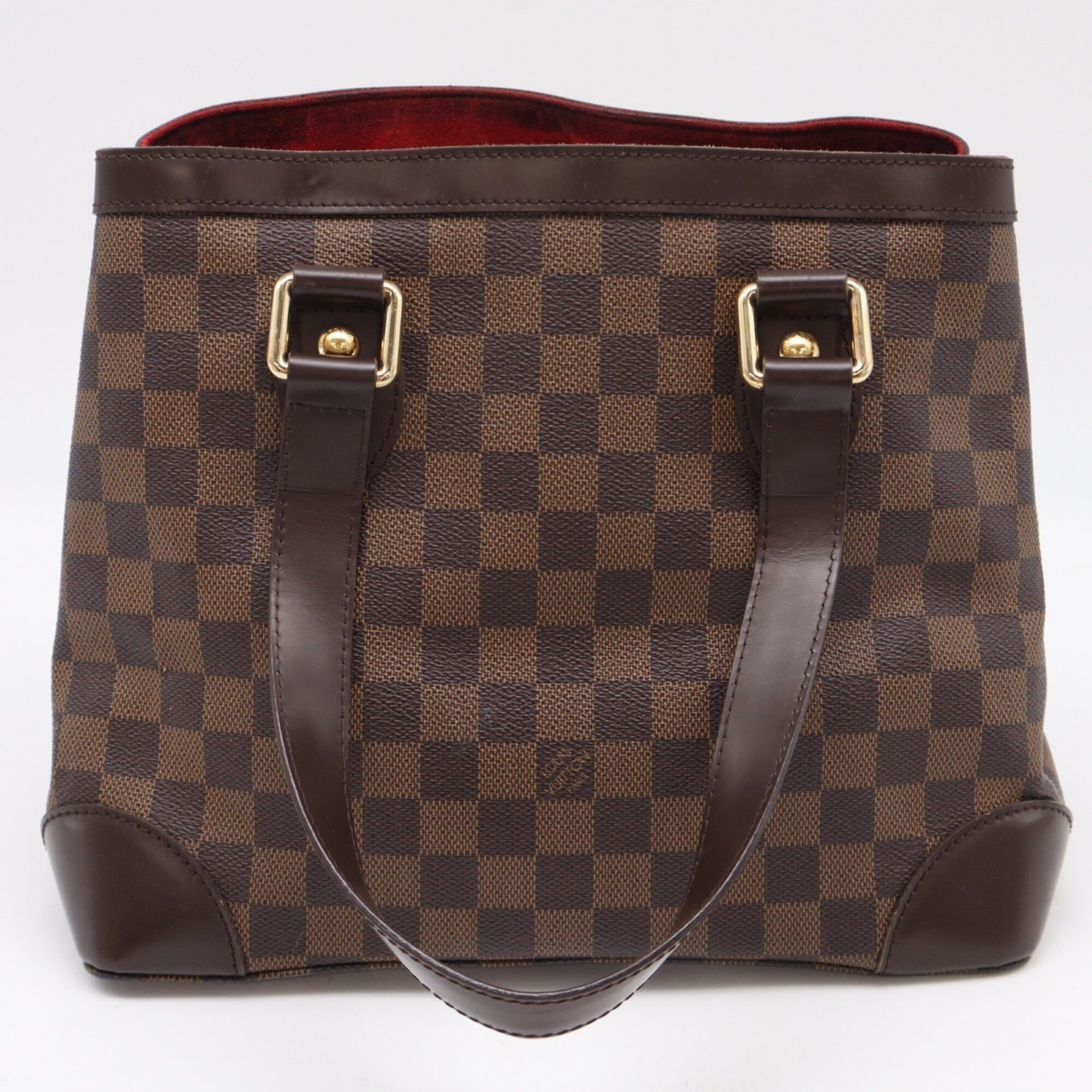 Louis Vuitton Beige Brown Damier Canvas Leather Coated Canvas Handbag (Pre-Owned)
