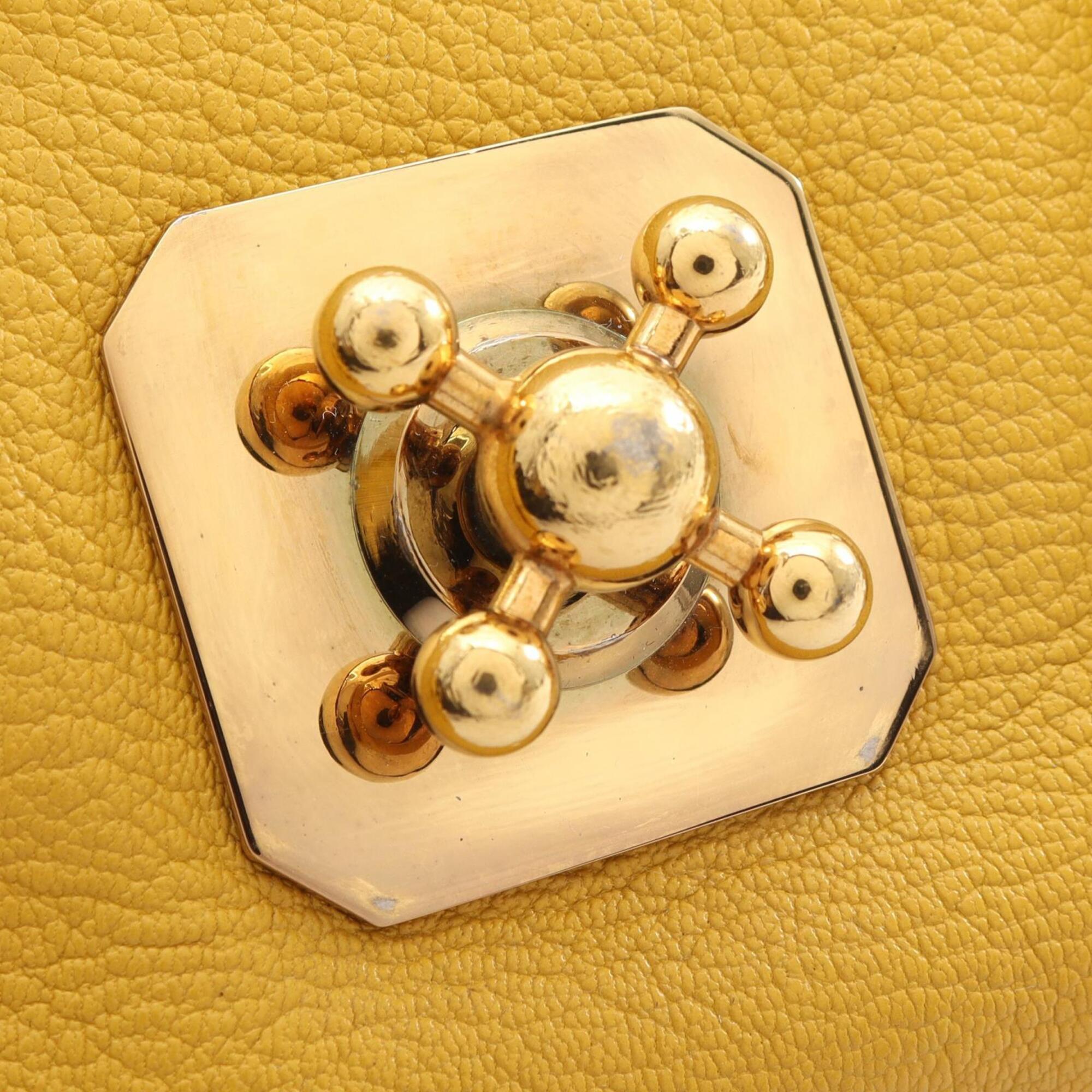 Chloé Yellow Leather Handbag Shoulder Bag (Pre-Owned)