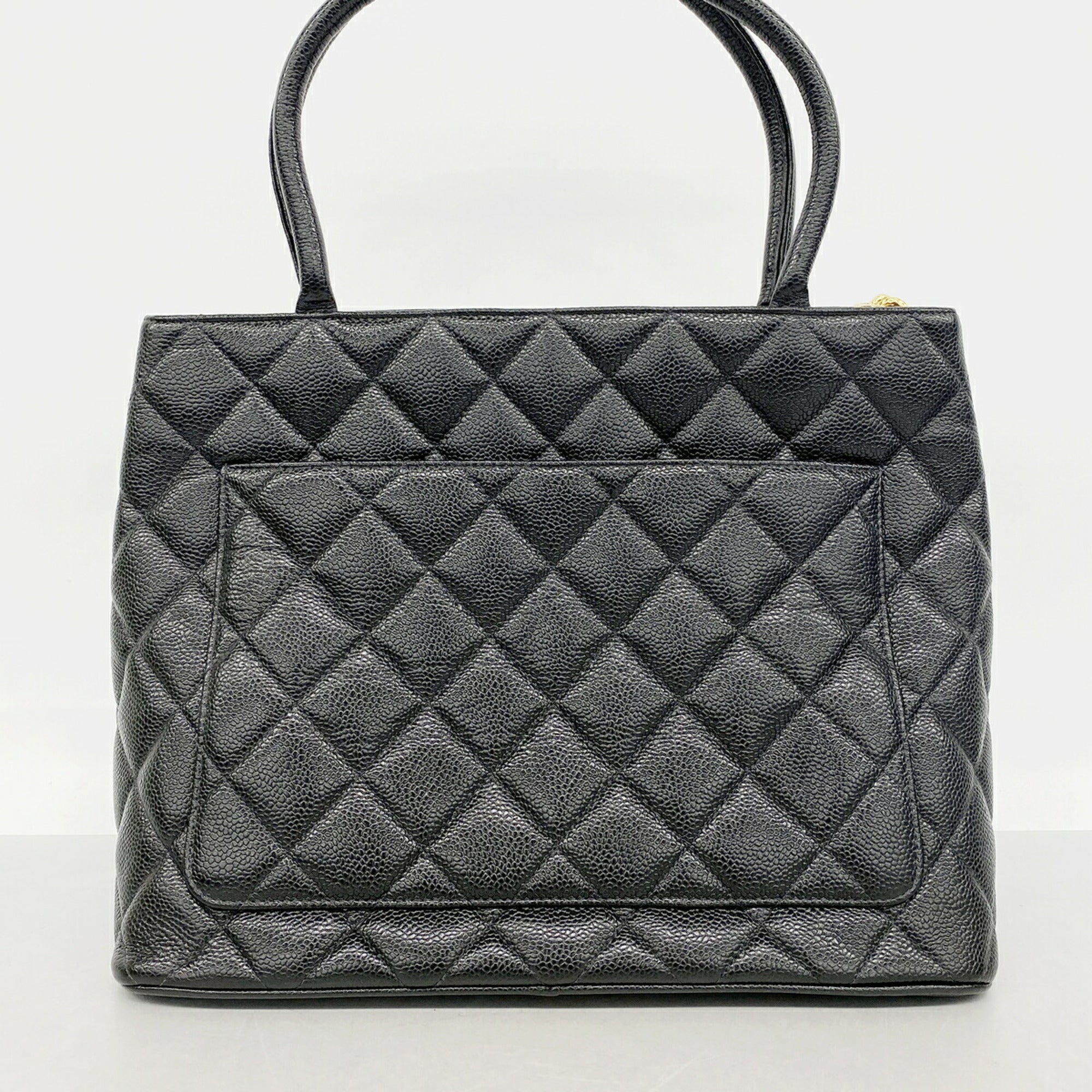 Chanel Black Grained Calfskin Tote Bag (Pre-Owned)