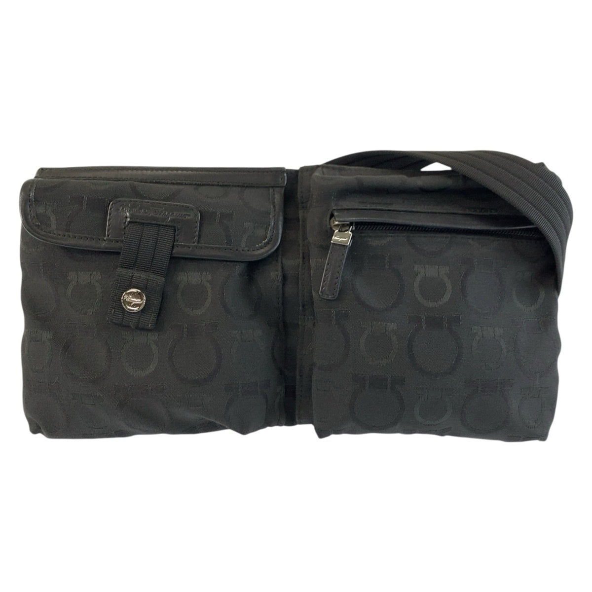 Salvatore Ferragamo Black Canvas Sling Bag (Pre-Owned)