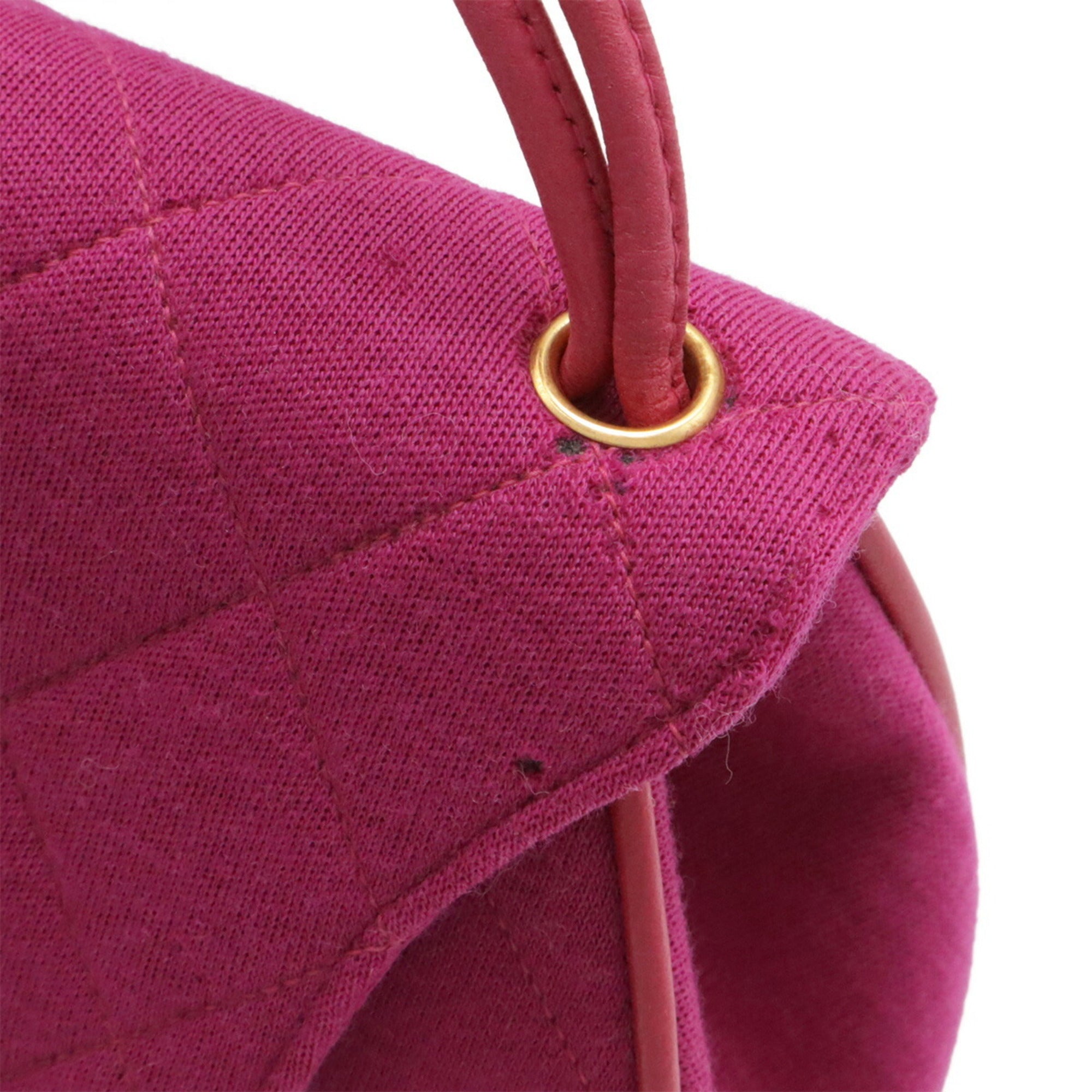 Chanel Matelasse Purple Cotton Handbag (Pre-Owned)