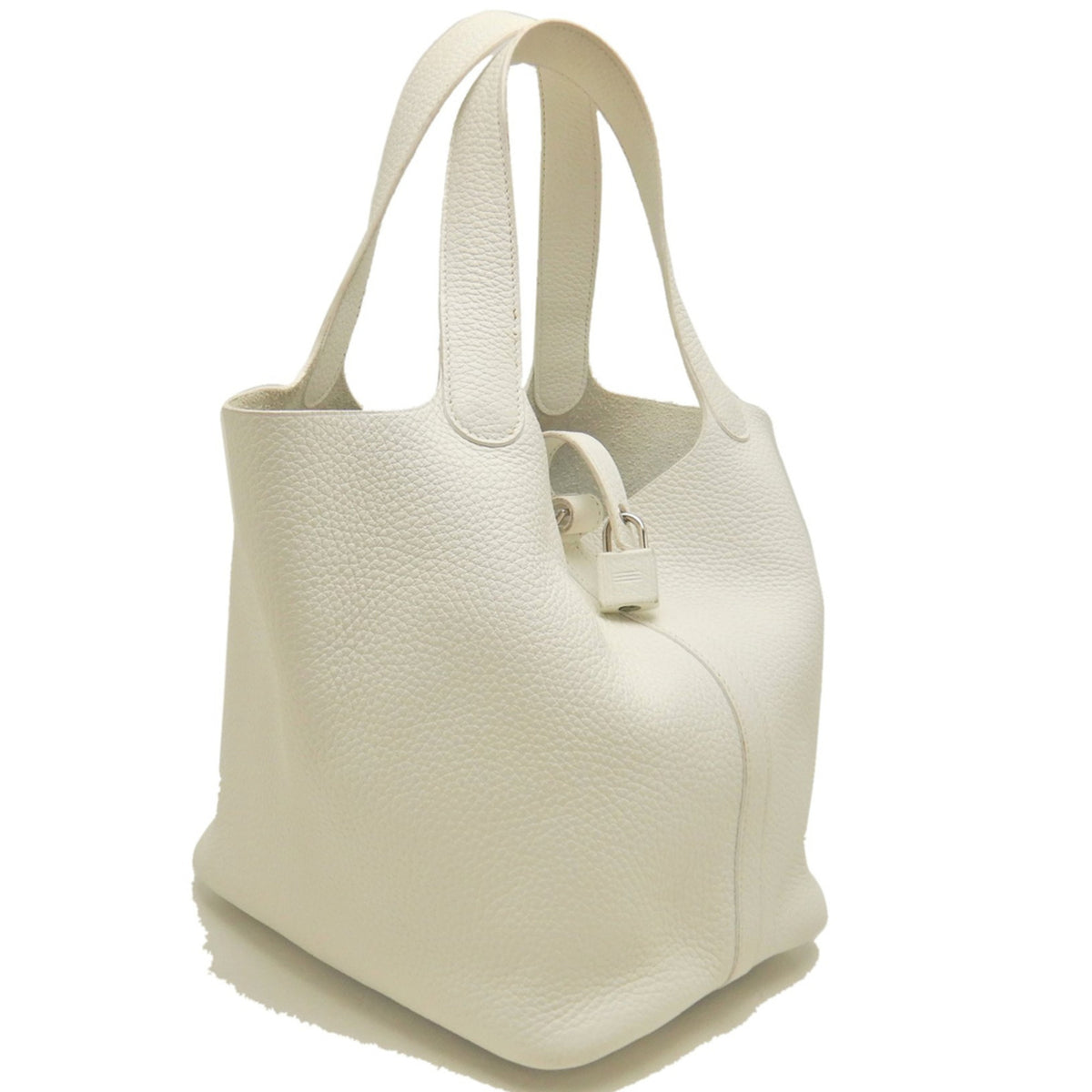 Hermes White Taurillon Clemence Leather Handbag (Pre-Owned)
