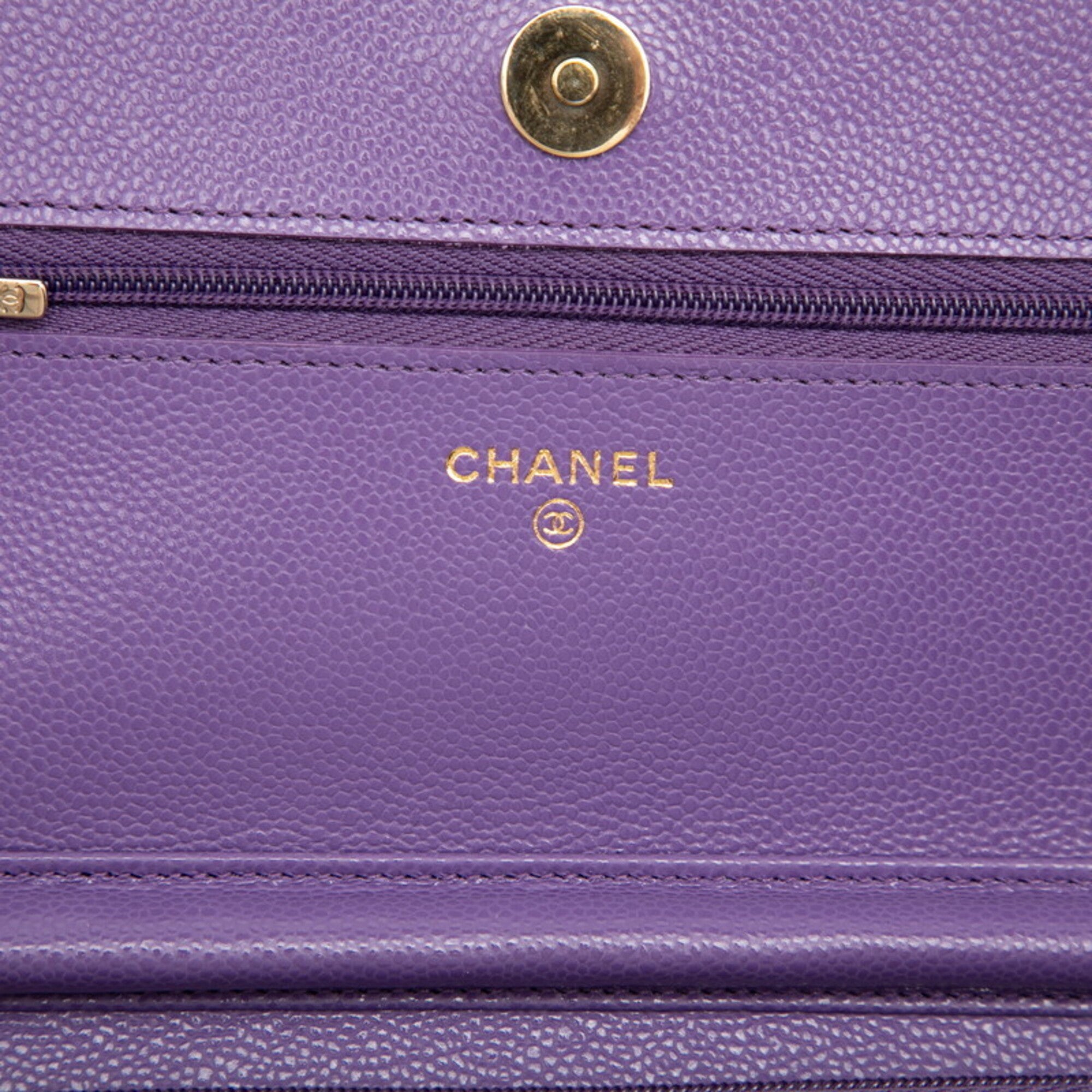 Chanel Matelasse Gold Purple Grained Calfskin Shoulder Bag (Pre-Owned)