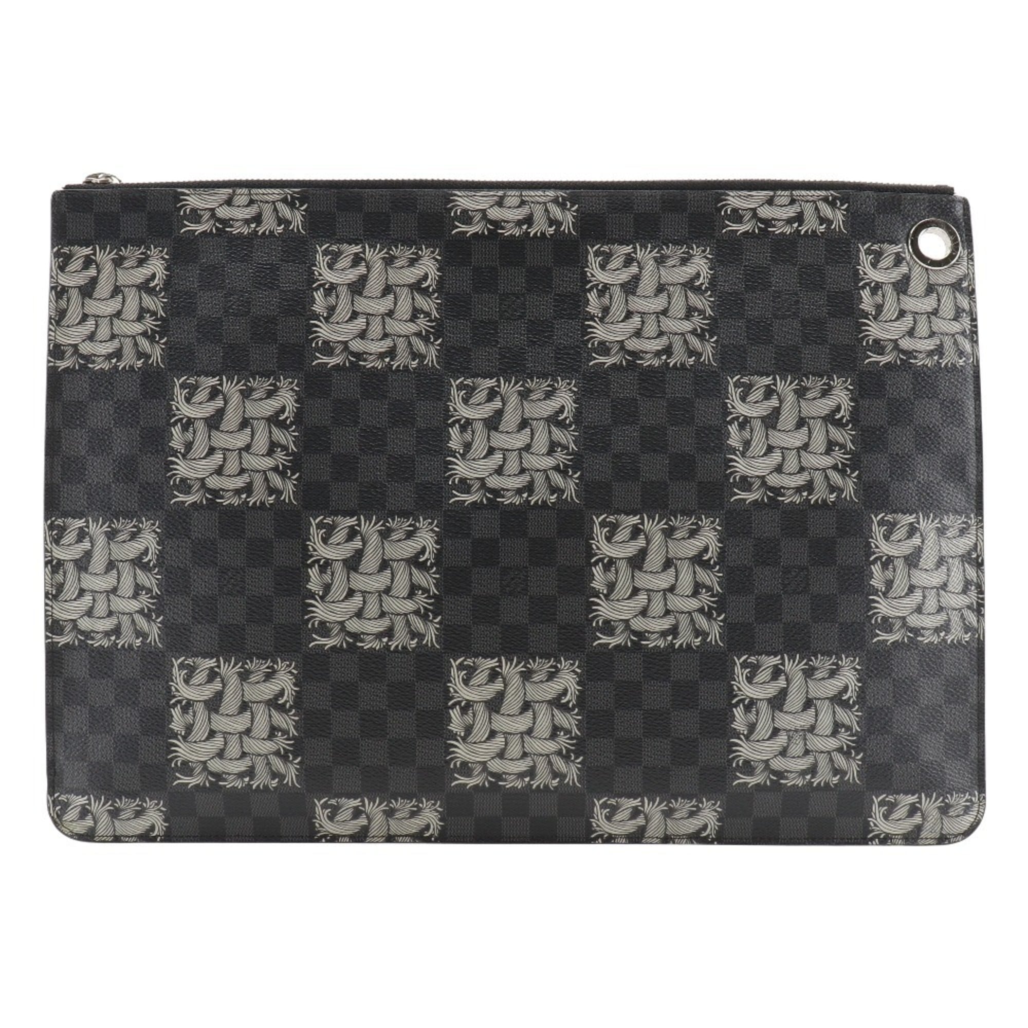 Louis Vuitton Black Damier Graphite Canvas Clutch Bag Pochette (Pre-Owned)