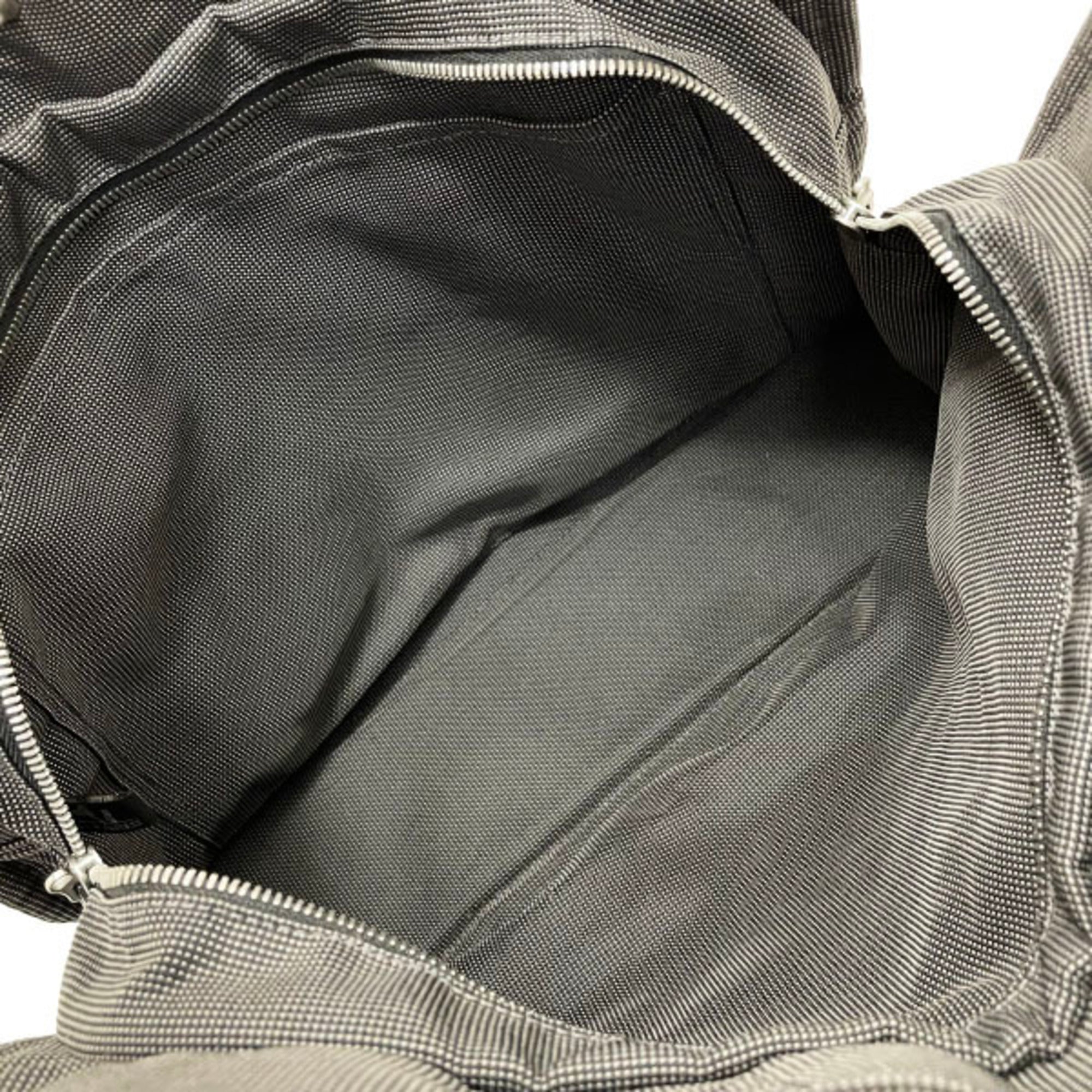 Hermes Her Line Gray Nylon Canvas Tote Bag (Pre-Owned)