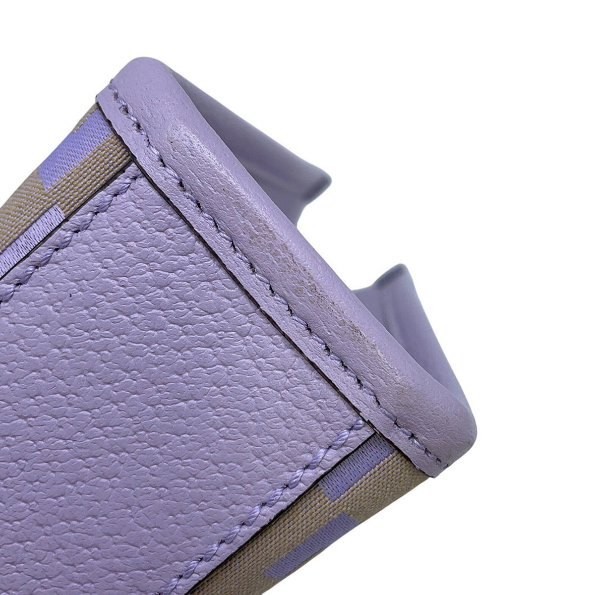 Gucci Beige Purple Gg Canvas Leather Handbag (Pre-Owned)