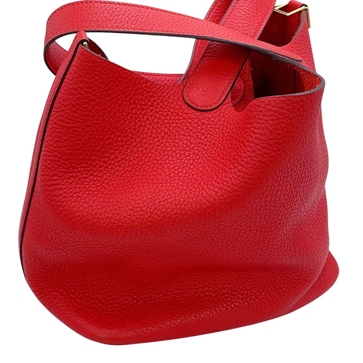Hermes Picotin Rouge Casaque Taurillon Clemence Leather Handbag Tote Bag (Pre-Owned)
