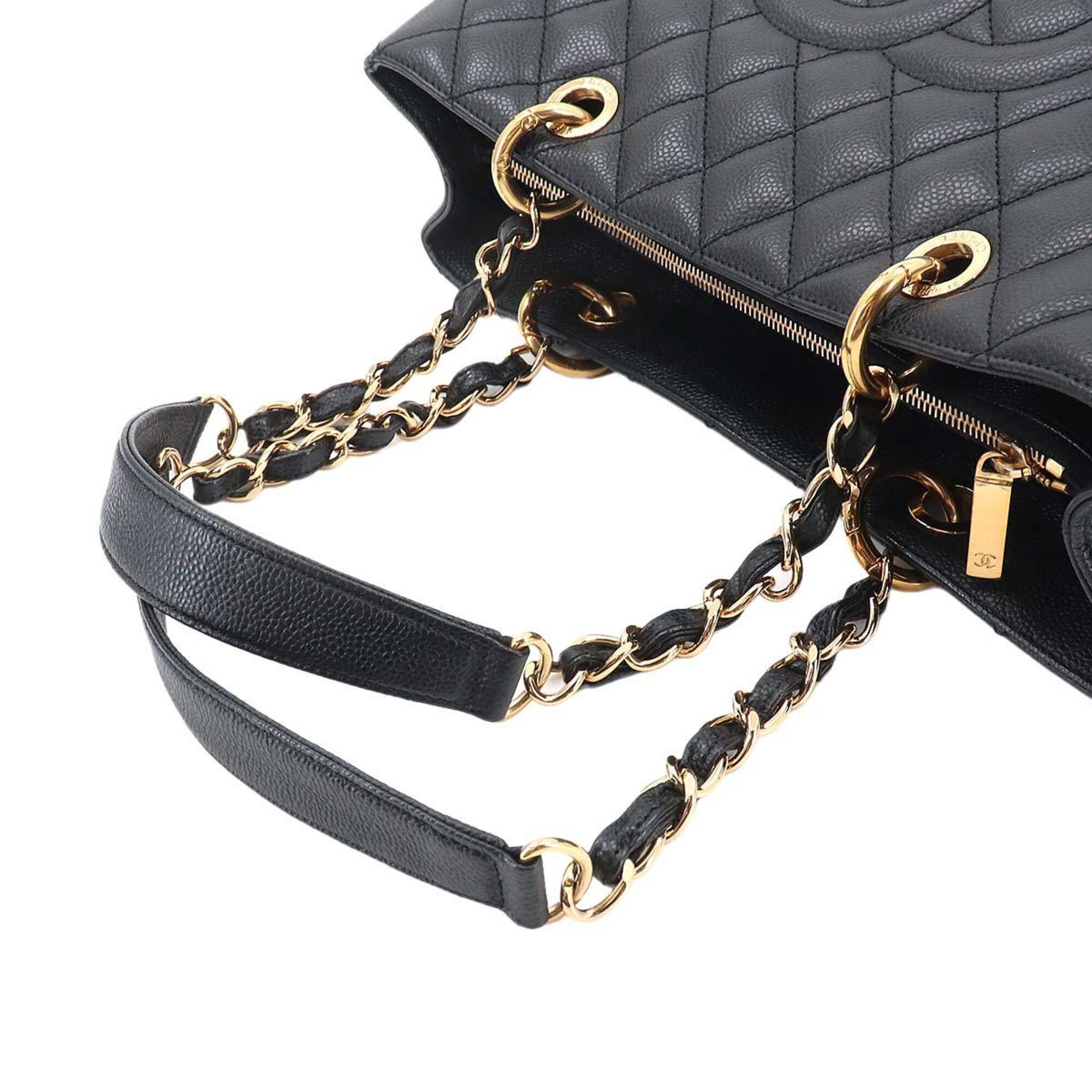Chanel Black Grained Calfskin Handbag Tote Bag (Pre-Owned)