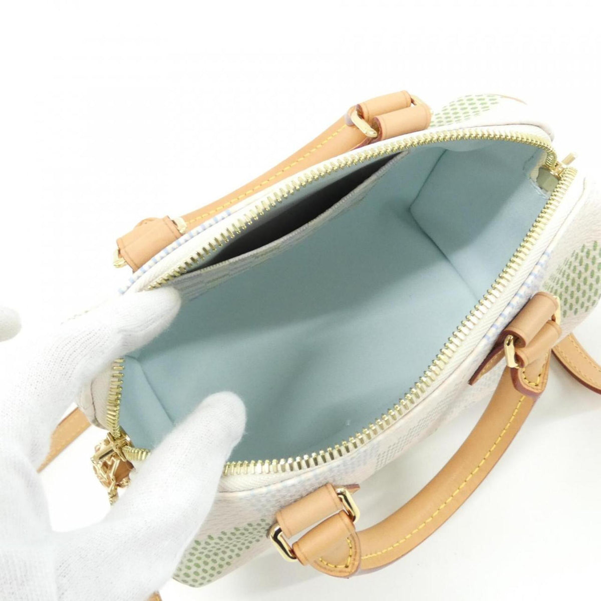 Louis Vuitton Pistache Coated Canvas Boston Bag (Pre-Owned)