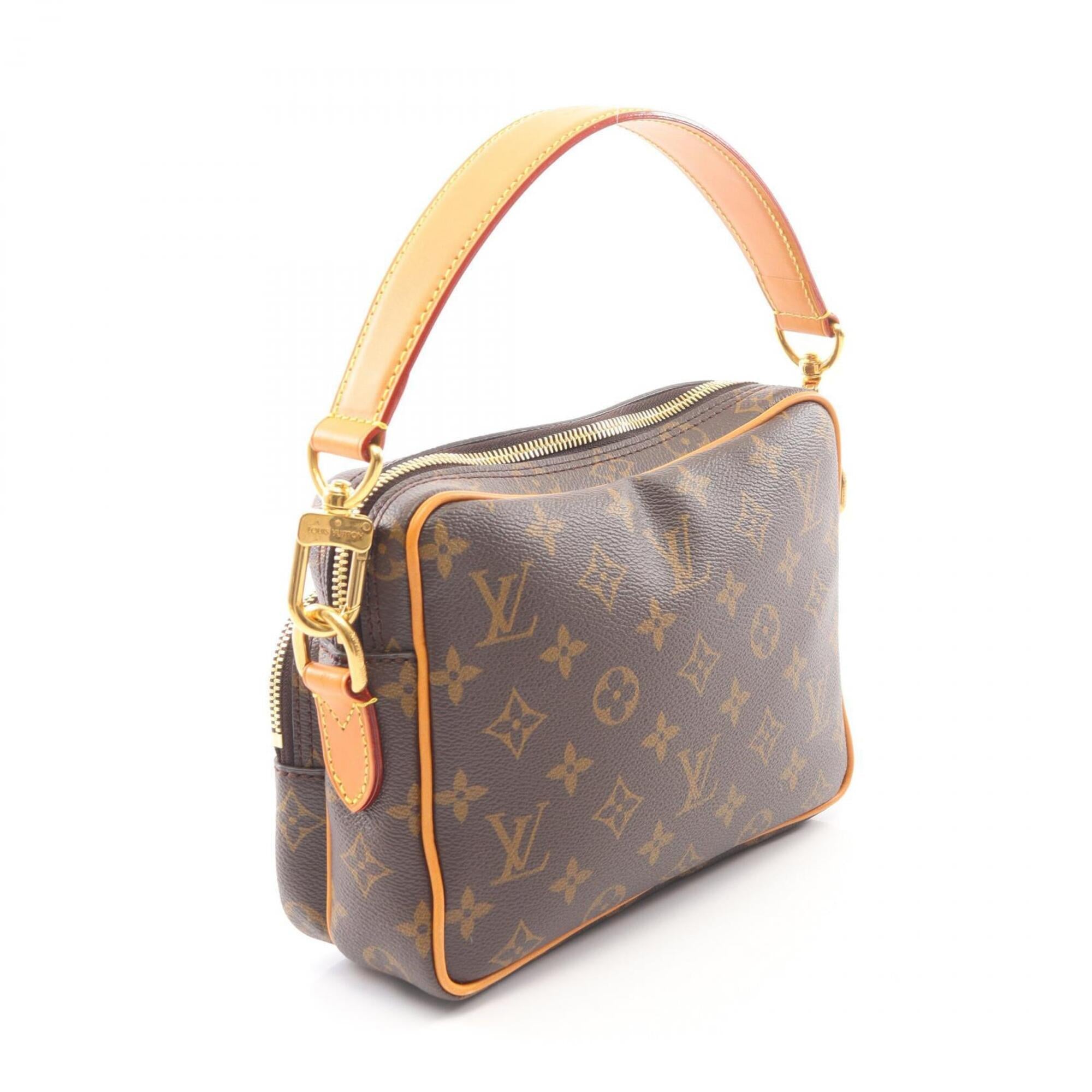 Louis Vuitton Brown Pvc Coated Canvas Monogram Leather Handbag (Pre-Owned)