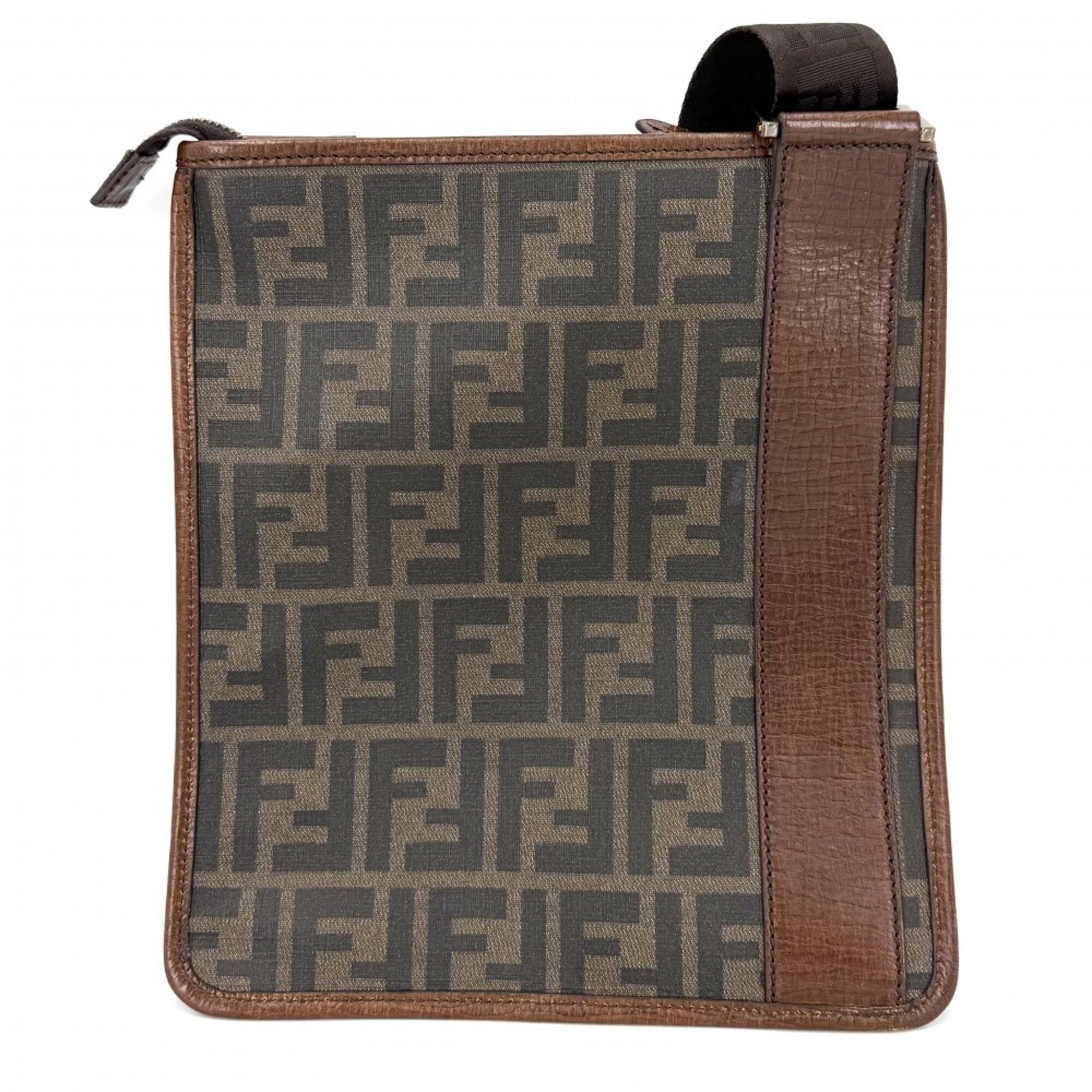 Fendi Zucca Brown Zucca Shoulder Bag (Pre-Owned)