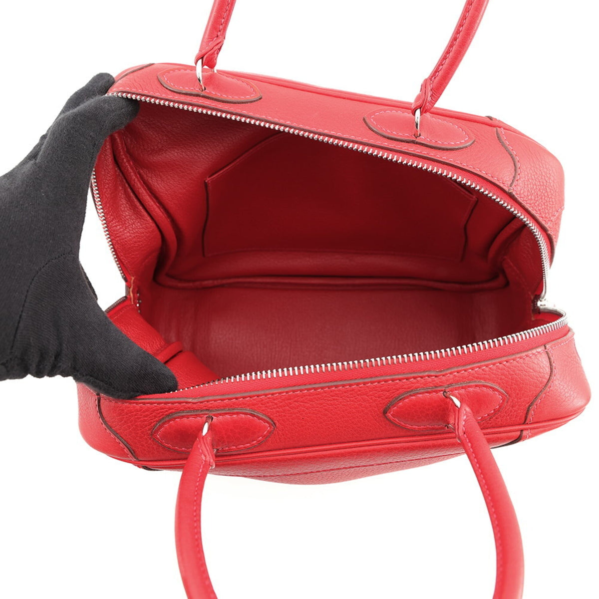 Hermes Vermilion Taurillon Clemence Leather Handbag (Pre-Owned)