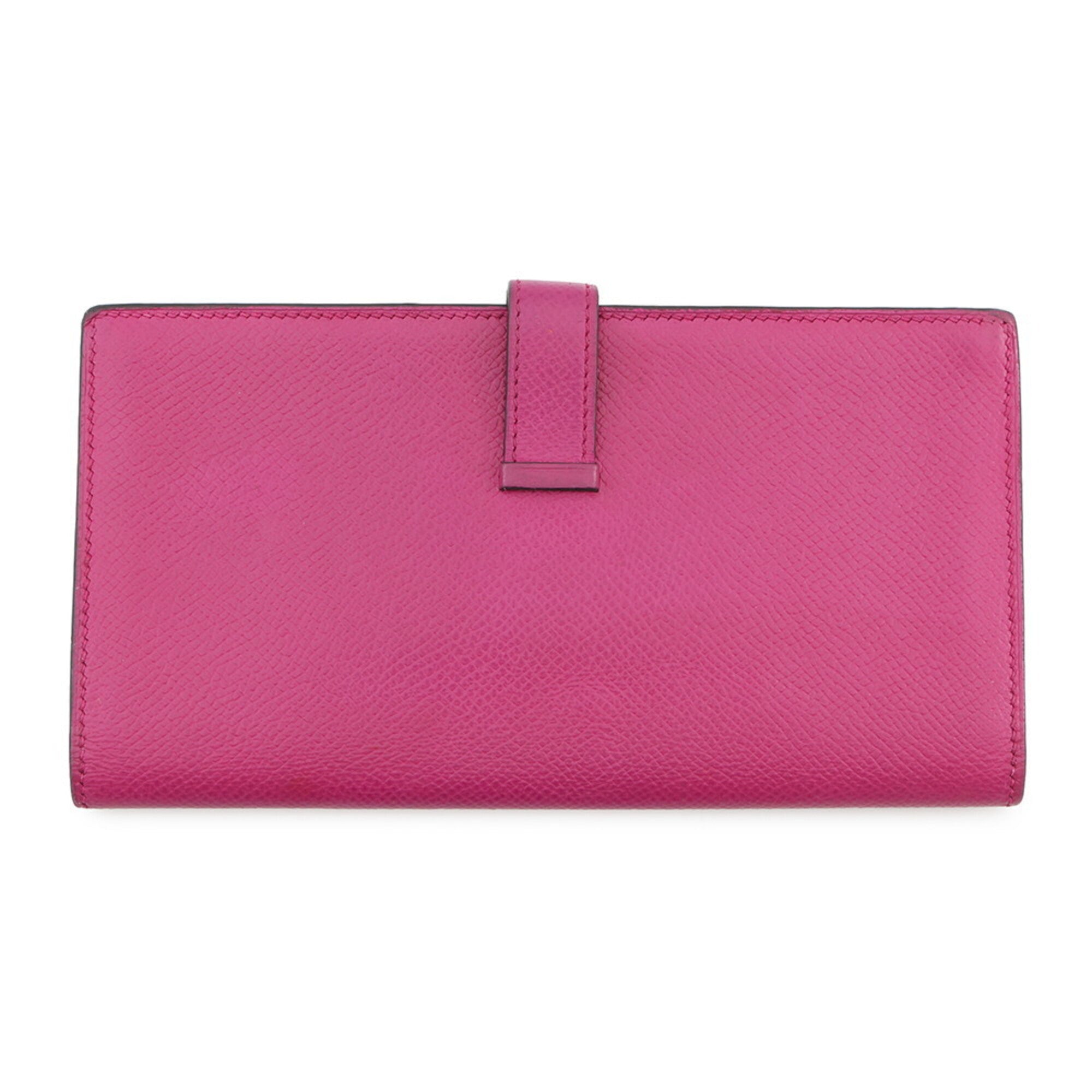Hermes Rose Purple Epsom Leather Long Wallet (Bi-Fold) (Pre-Owned)