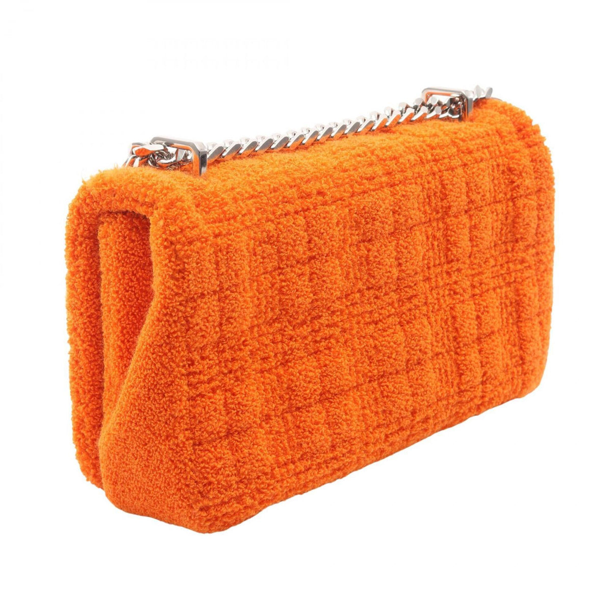 Burberry Orange Pile Fabric Handbag Shoulder Bag (Pre-Owned)