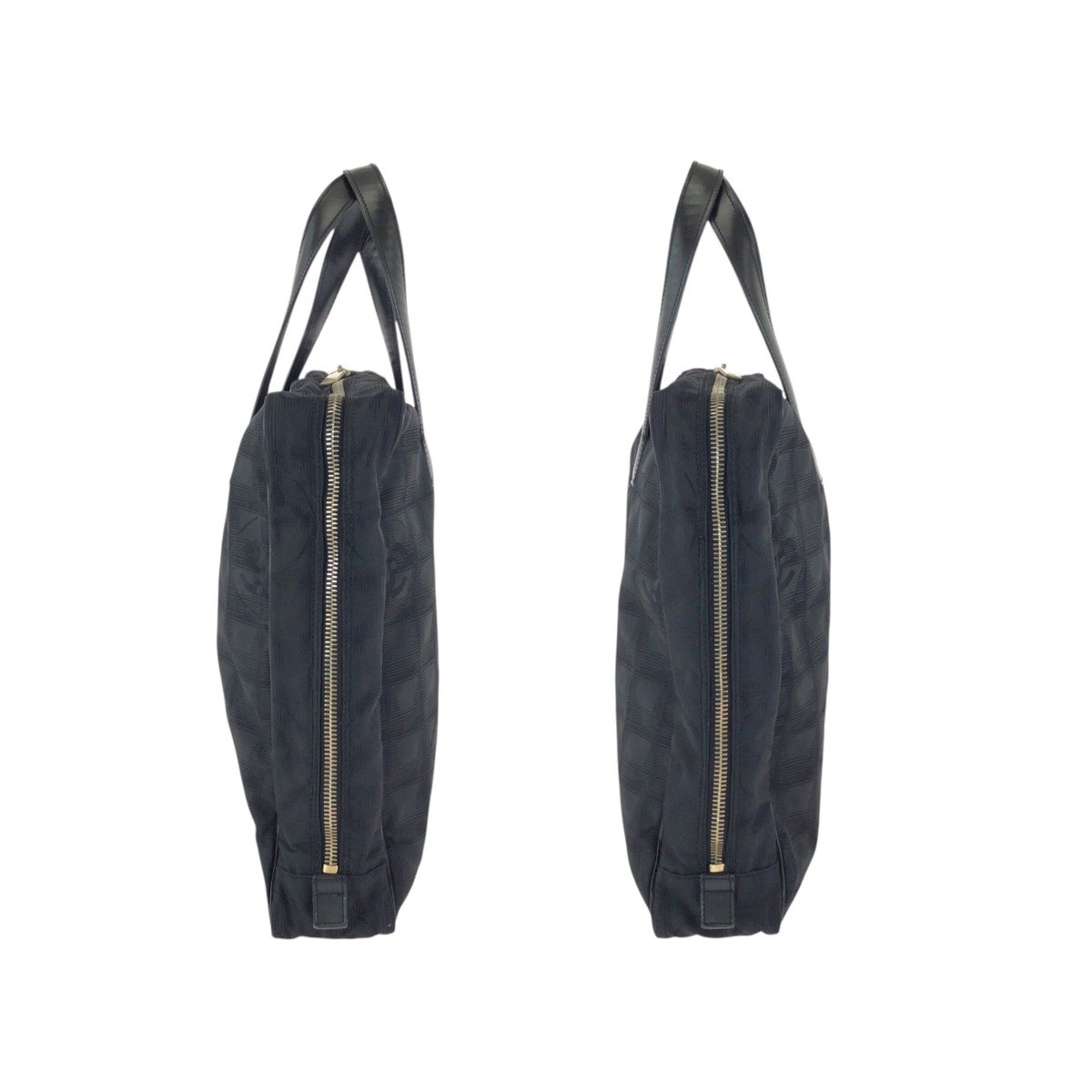 Chanel Black Nylon Leather Tote Bag (Pre-Owned)
