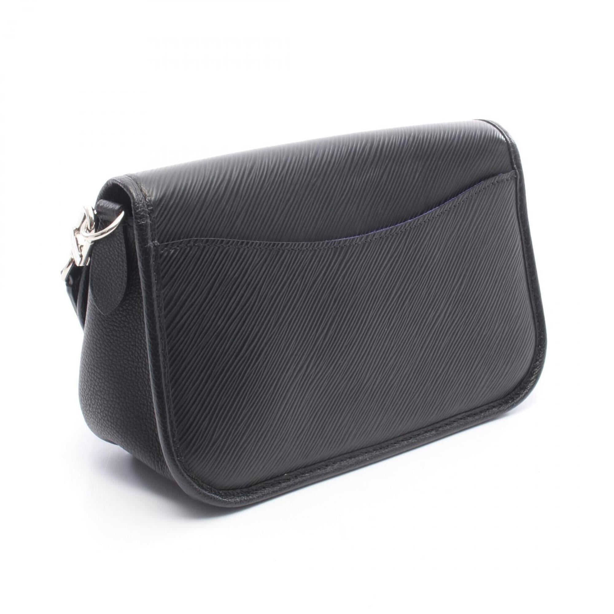 Louis Vuitton Black Leather Handbag Shoulder Bag (Pre-Owned)