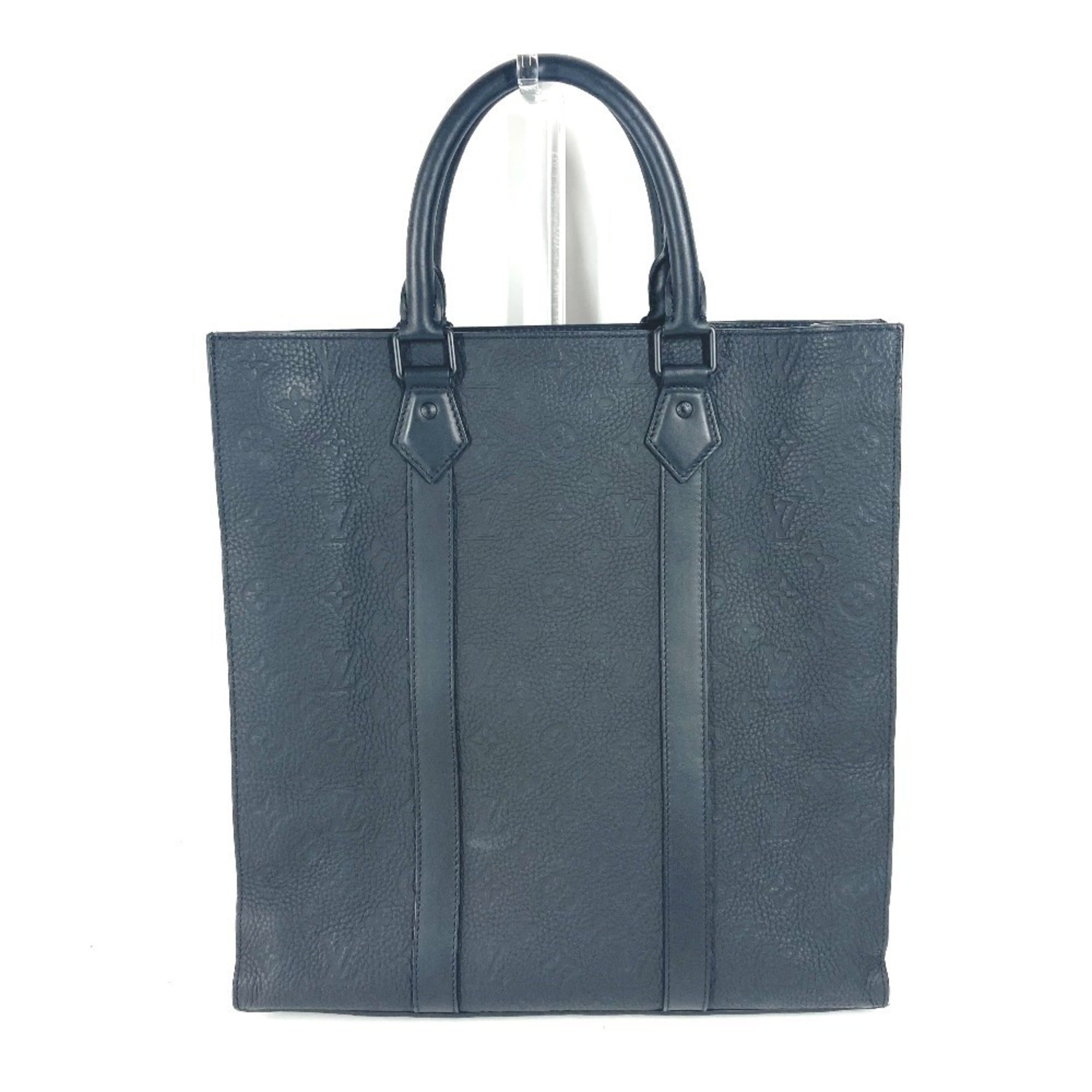 Louis Vuitton Black Noir Leather Handbag Tote Bag (Pre-Owned)