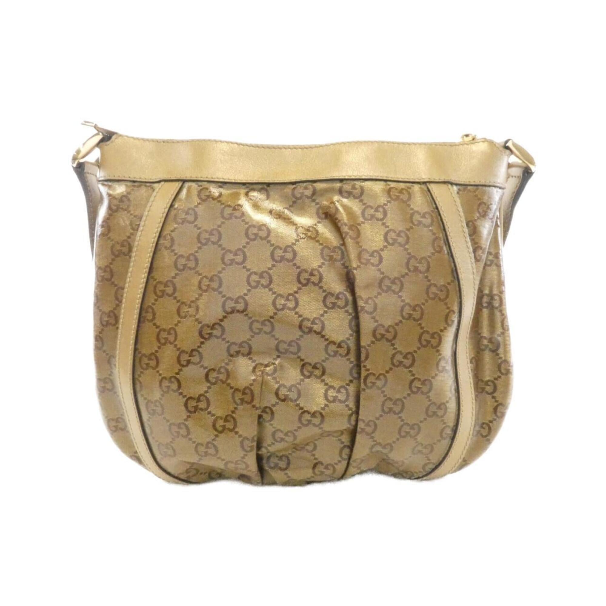 Gucci Gold Coated Canvas Shoulder Bag (Pre-Owned)
