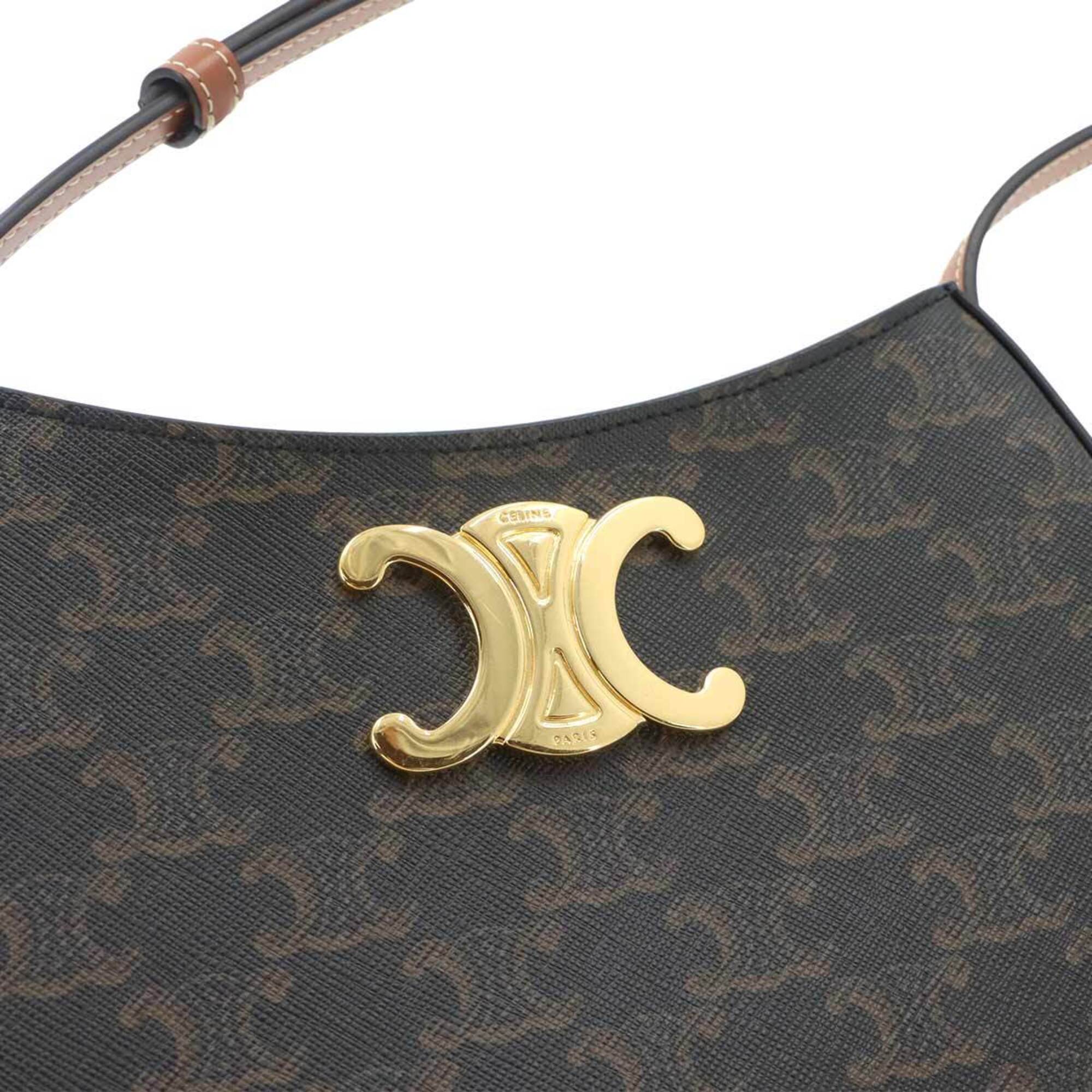 Celine Black Brown Pvc Leather Handbag Shoulder Bag (Pre-Owned)