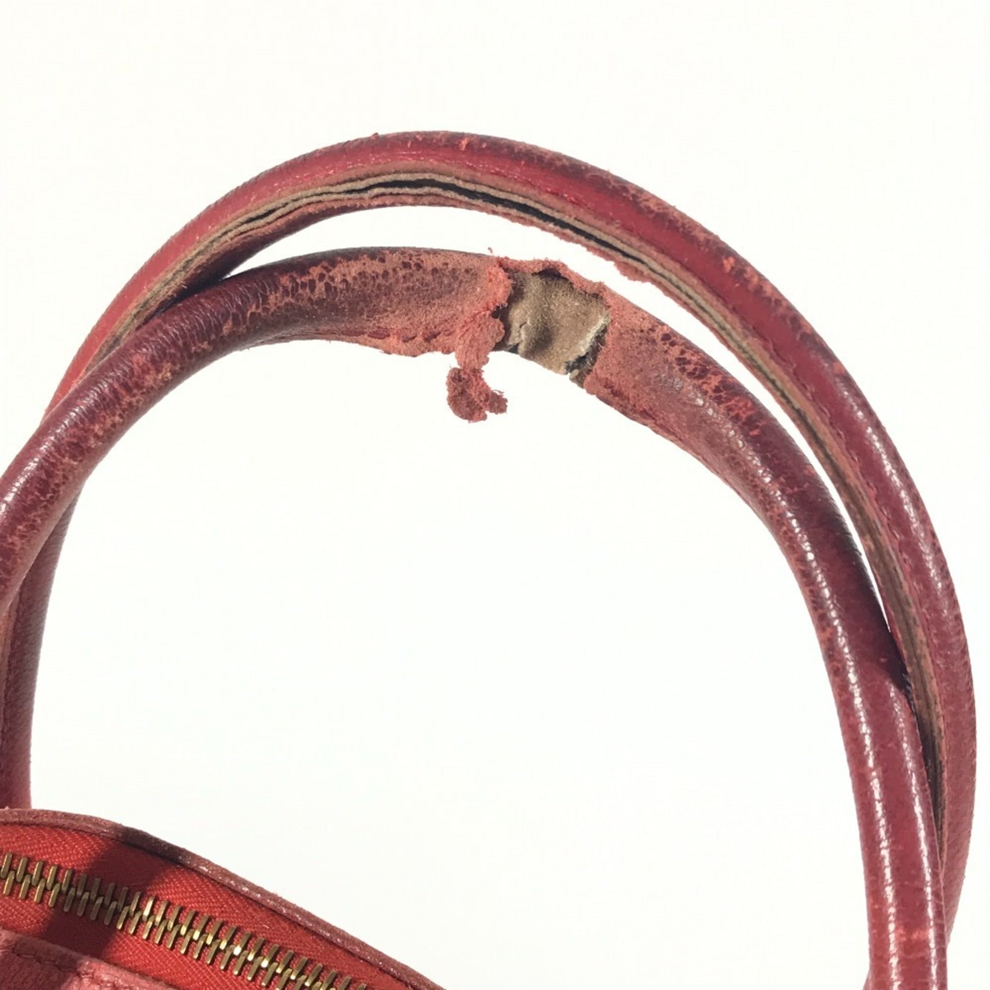 Hermes Red Color Courchevel Leather Handbag Shoulder Bag (Pre-Owned)