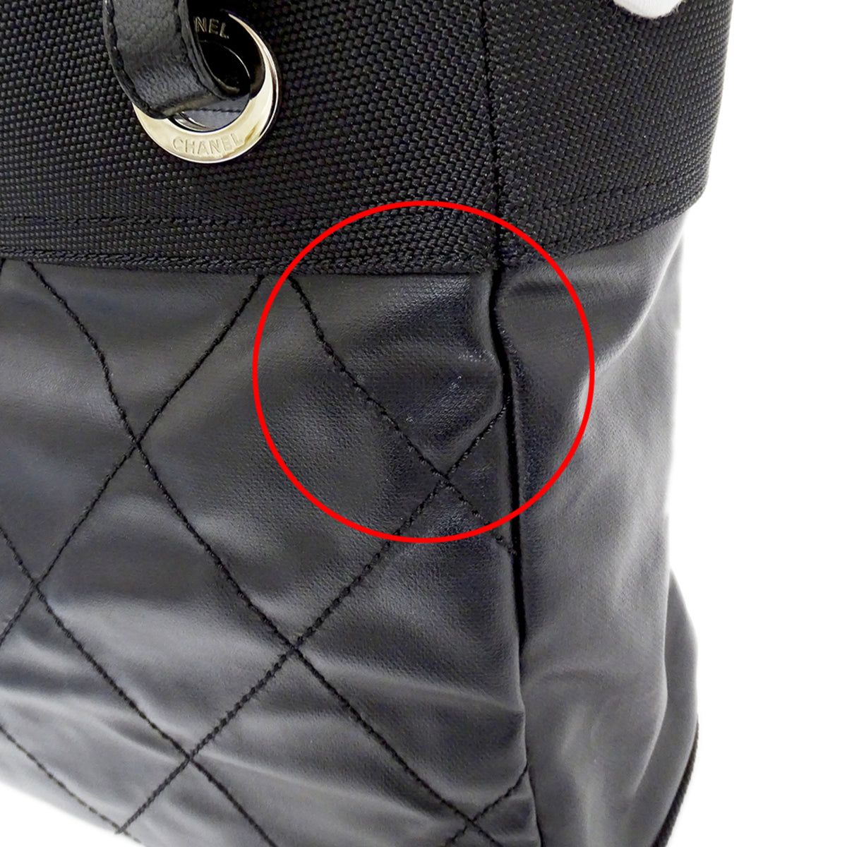 Chanel Black Coated Canvas Tote Bag (Pre-Owned)