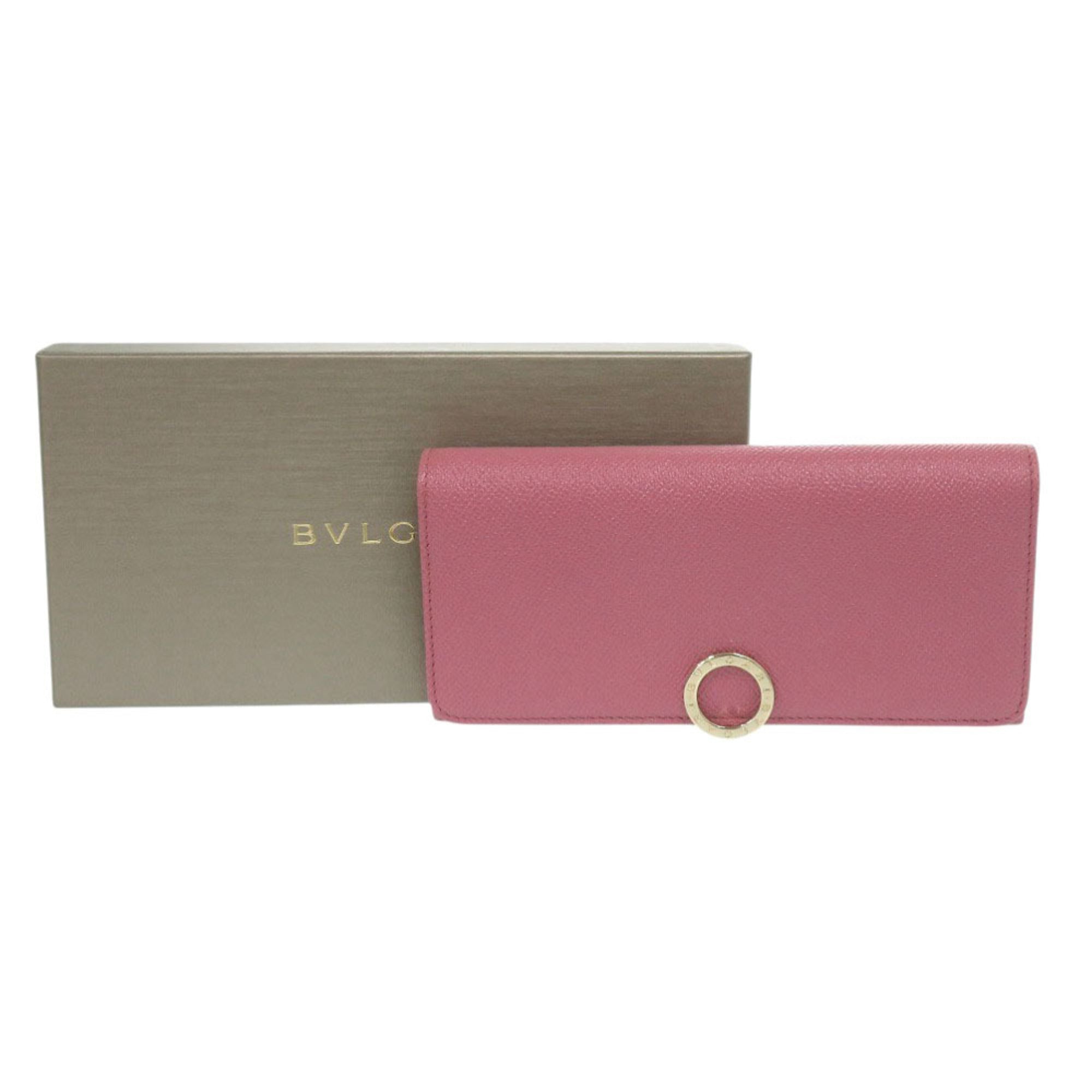 Bvlgari Bvlgari Bvlgari Pink Leather Long Wallet (Bi-Fold) (Pre-Owned)