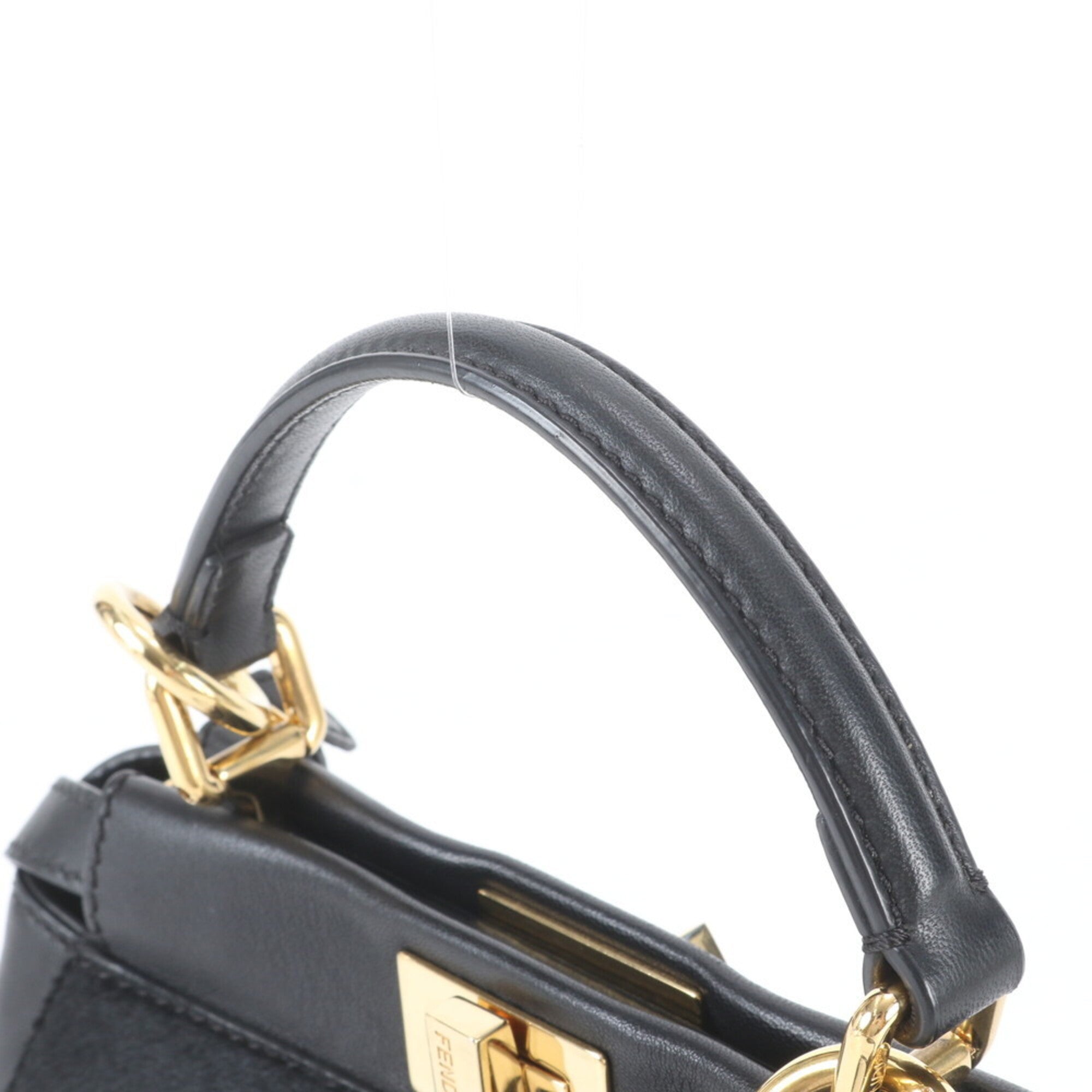 Fendi Black Leather Handbag Shoulder Bag (Pre-Owned)