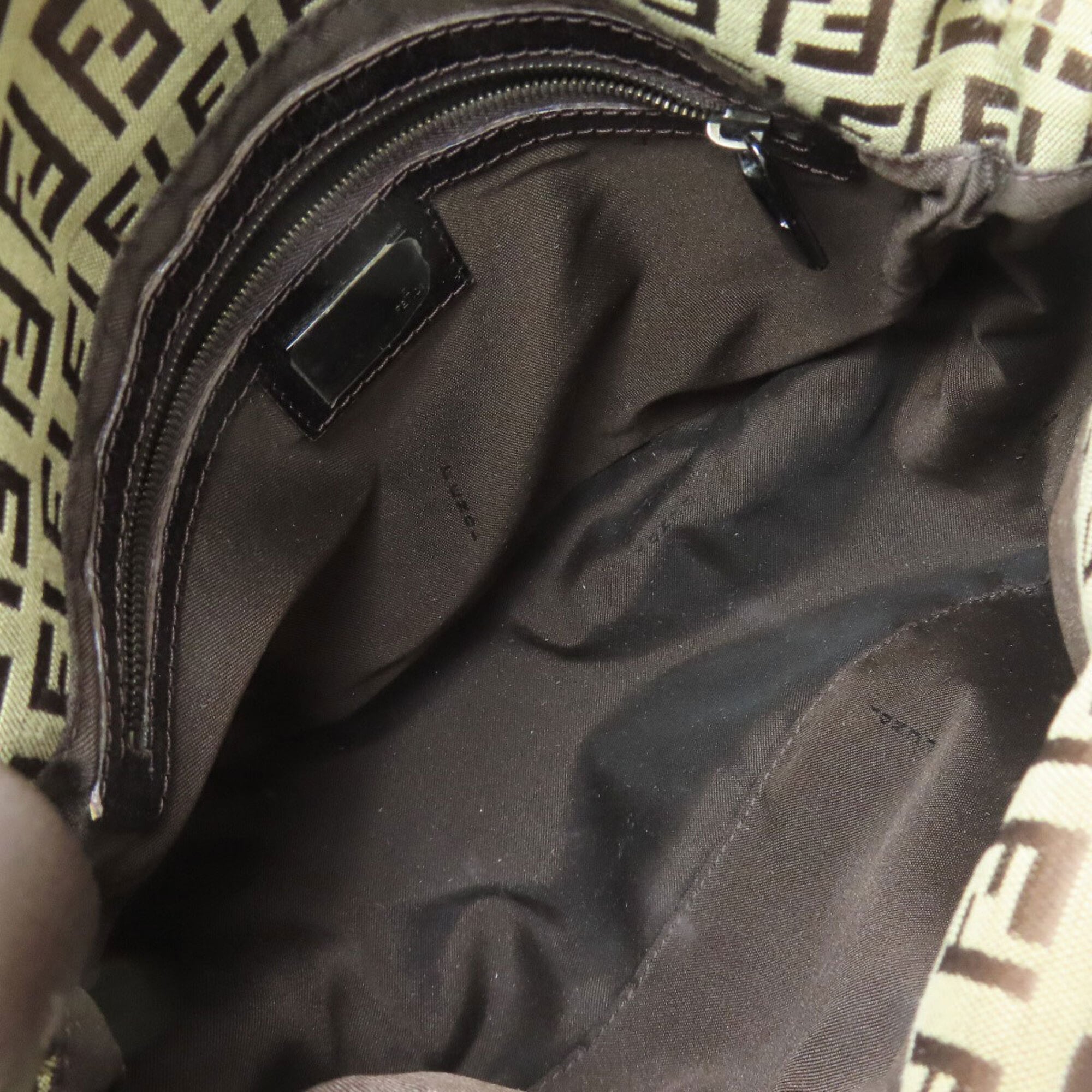Fendi Zucchino Brown Canvas Handbag (Pre-Owned)
