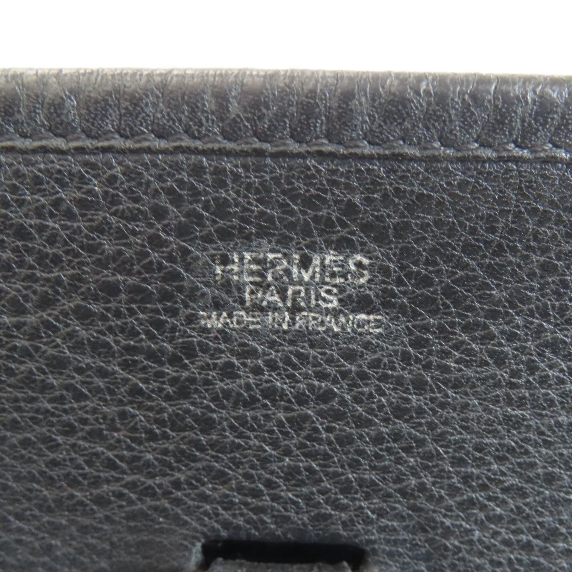 Hermes Black Taurillon Clemence Leather Shoulder Bag (Pre-Owned)