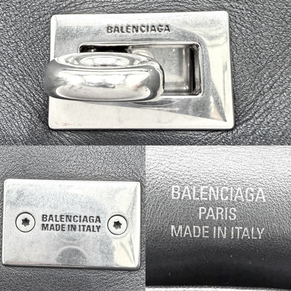 Balenciaga Black Leather Handbag Shoulder Bag (Pre-Owned)