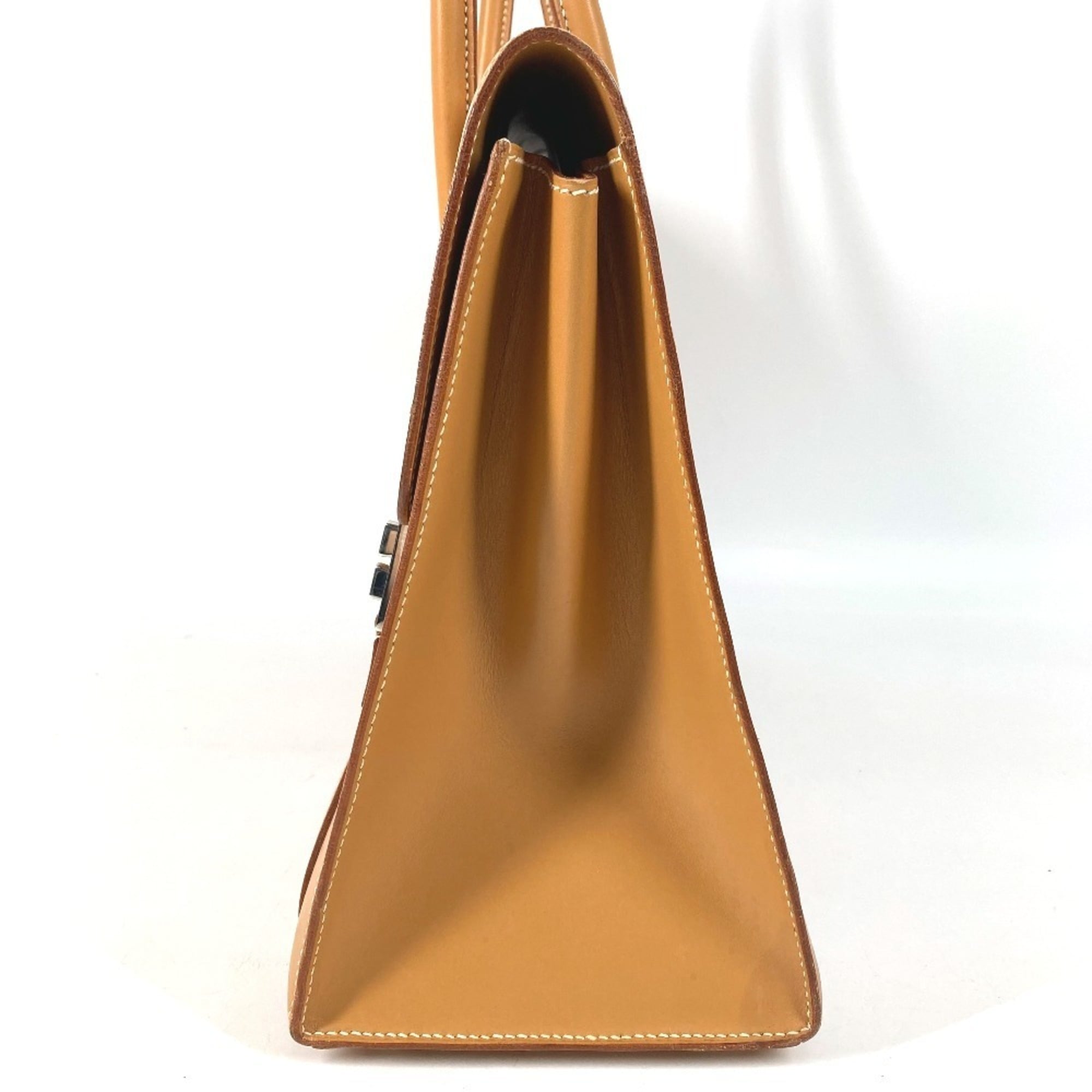 Hermes Natural Box Calf Leather Handbag Tote Bag (Pre-Owned)