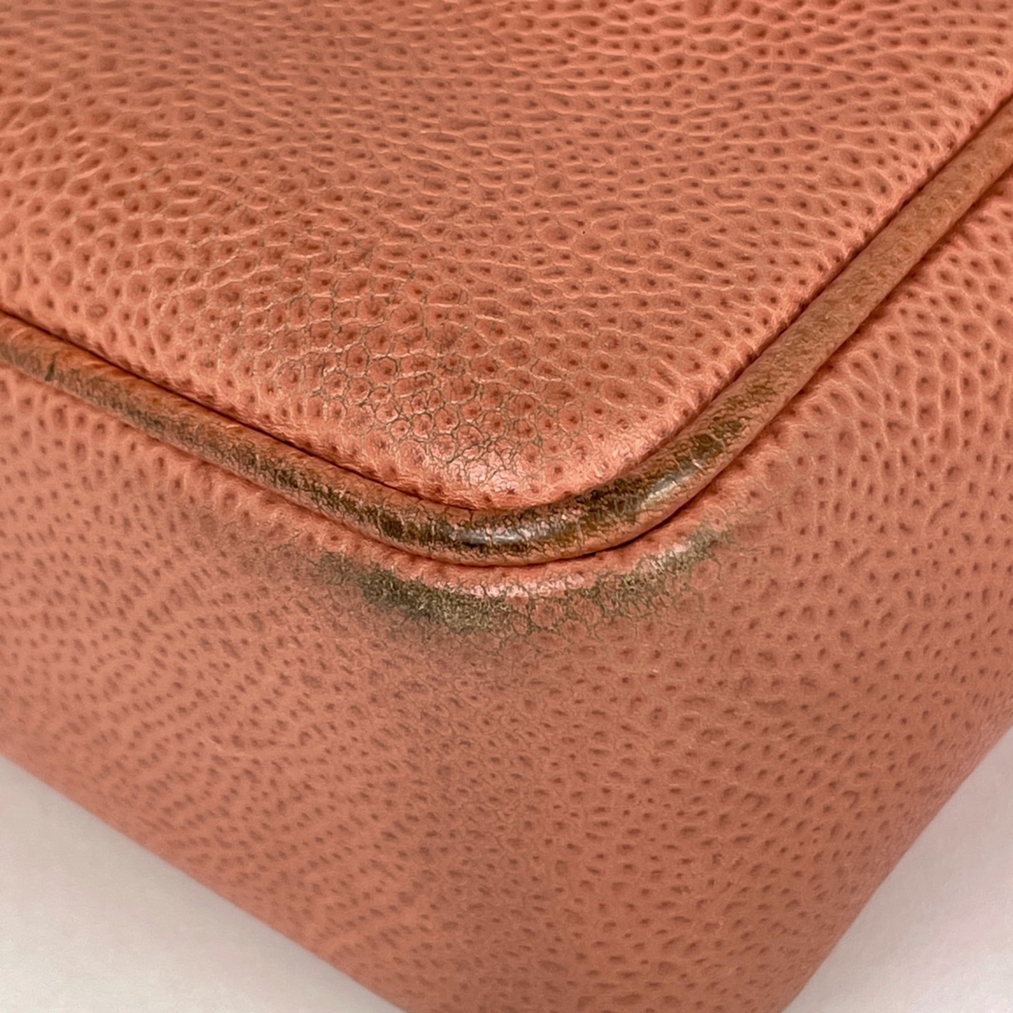 Chanel Salmon Pink Grained Calfskin Shoulder Bag Tote Bag (Pre-Owned)