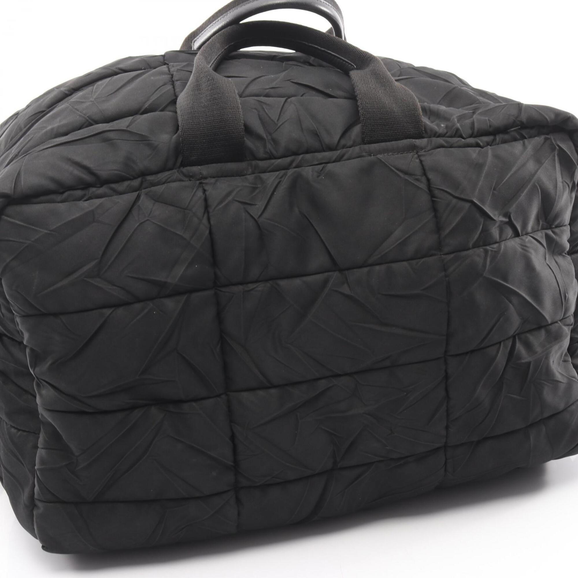 Prada Black Nylon Boston Bag Handbag (Pre-Owned)