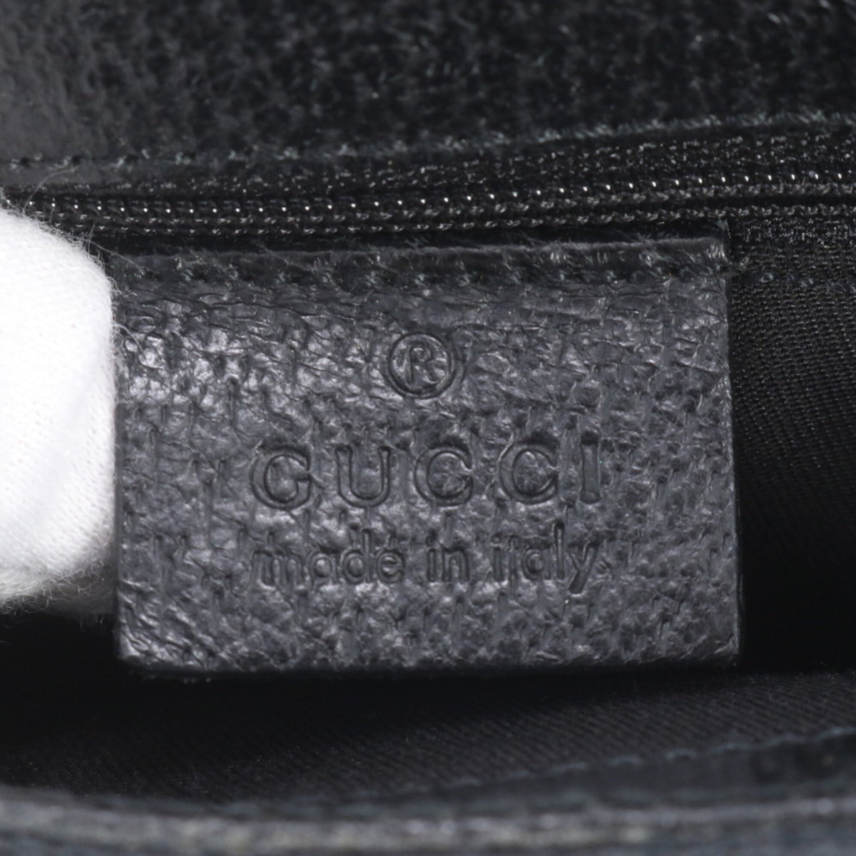Gucci Black Leather Canvas Pouch Shoulder Bag Sling Bag (Pre-Owned)