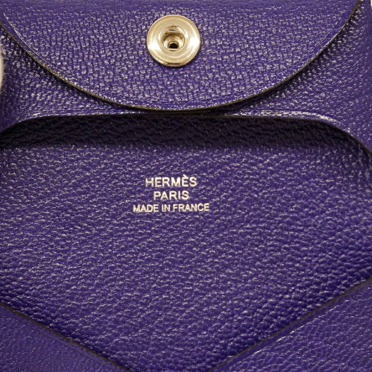 Hermes Purple Chevre Myzore Leather Coin Purse/Coin Case (Pre-Owned)