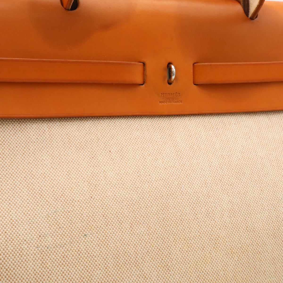Hermes Brown Natural Toile H Handbag Shoulder Bag (Pre-Owned)