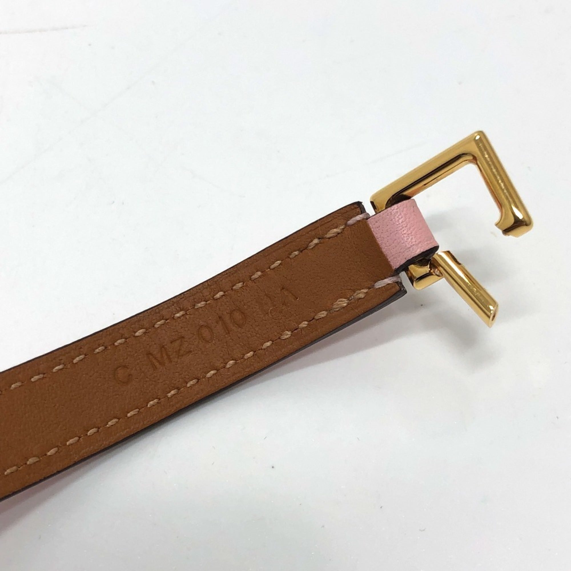 Hermes Pink Swift Leather Charm Bracelet (Pre-Owned)