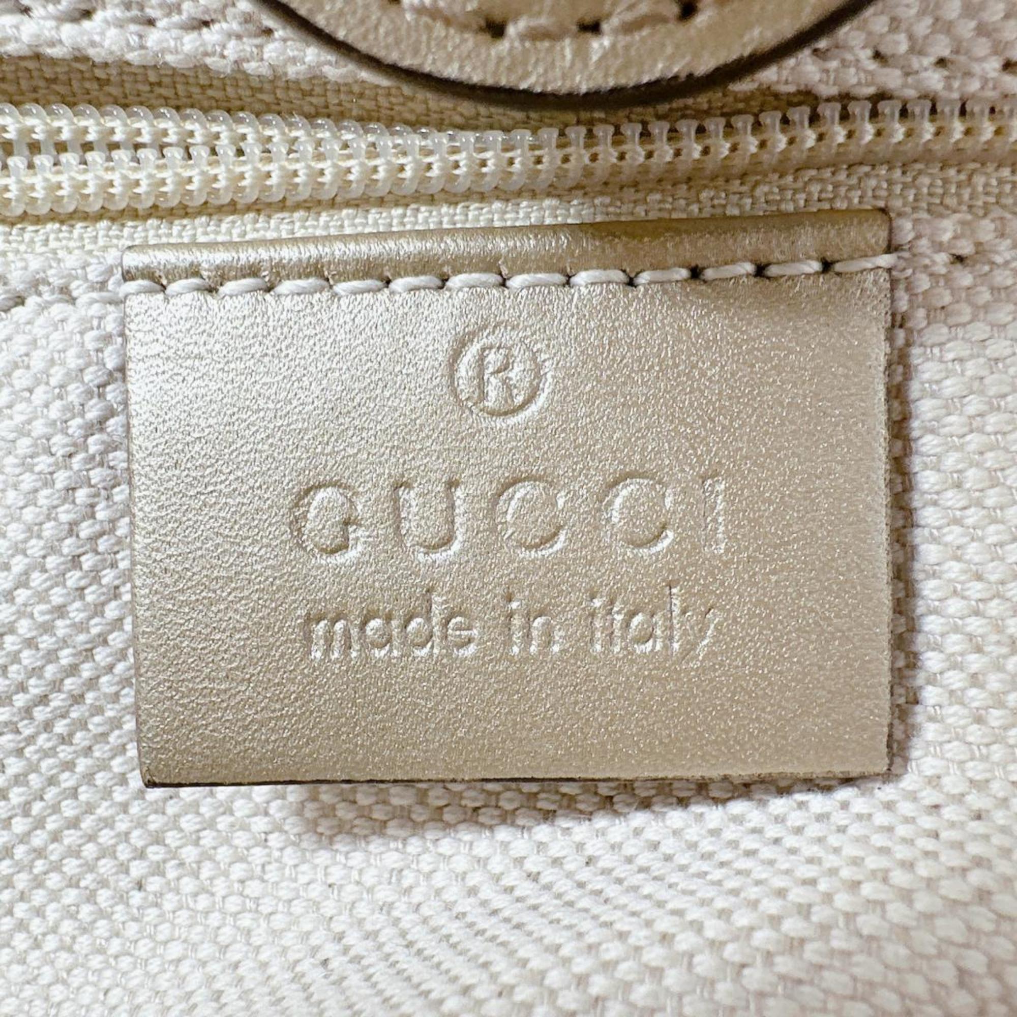 Gucci Gg Canvas Beige Gg Canvas Handbag Tote Bag (Pre-Owned)