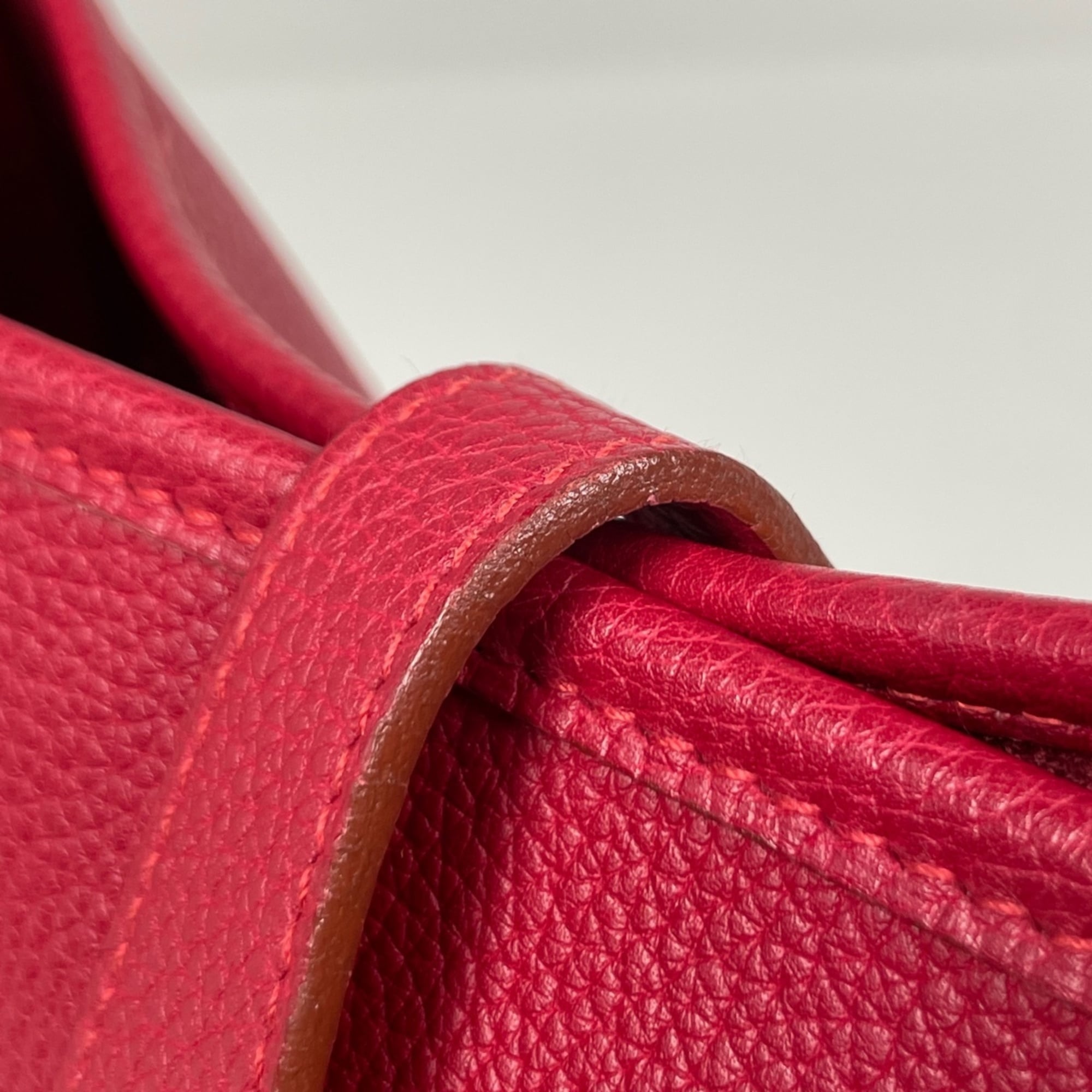 Hermes Rouge Vif Taurillon Clemence Leather Shoulder Bag (Pre-Owned)