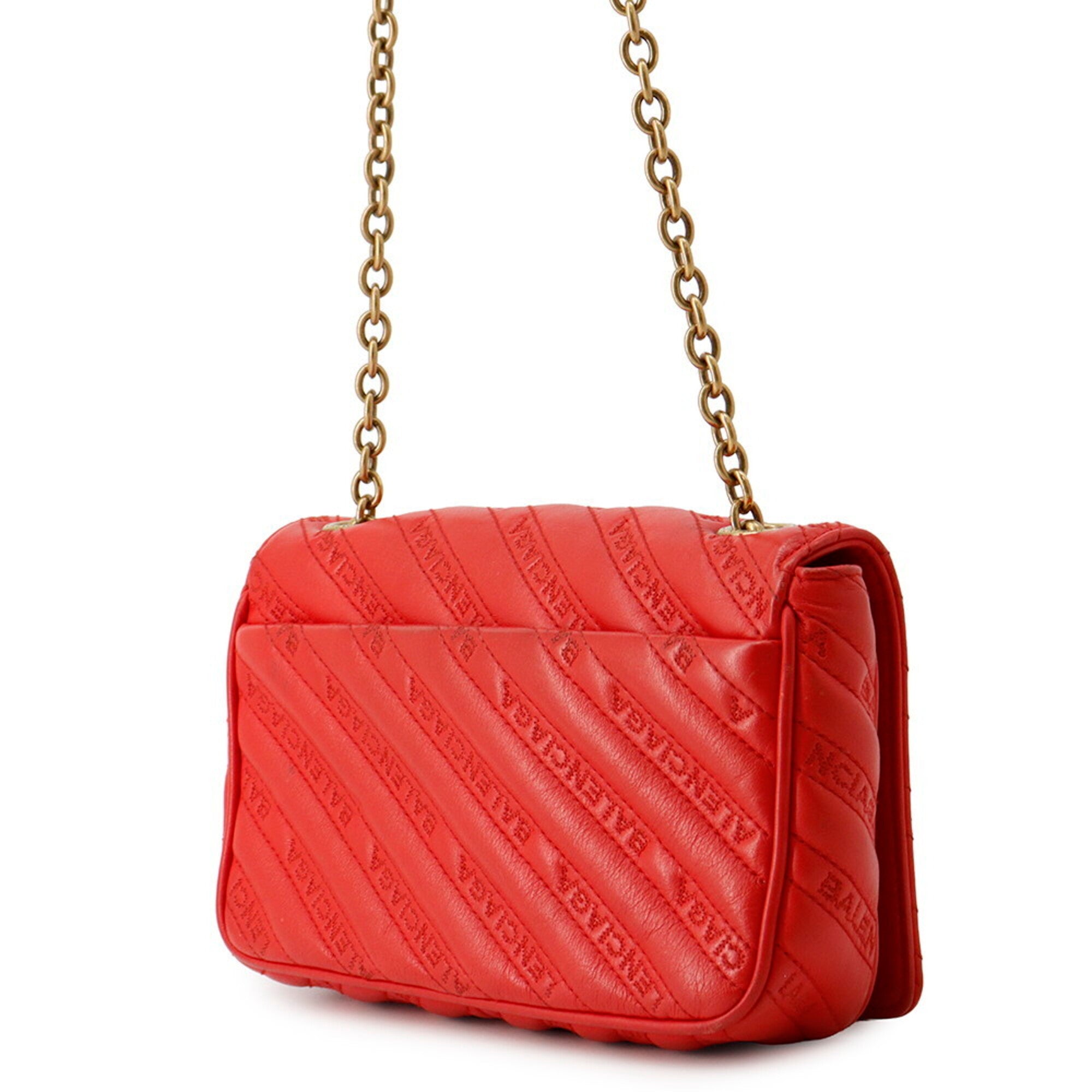 Balenciaga Red Color Leather Handbag Shoulder Bag (Pre-Owned)