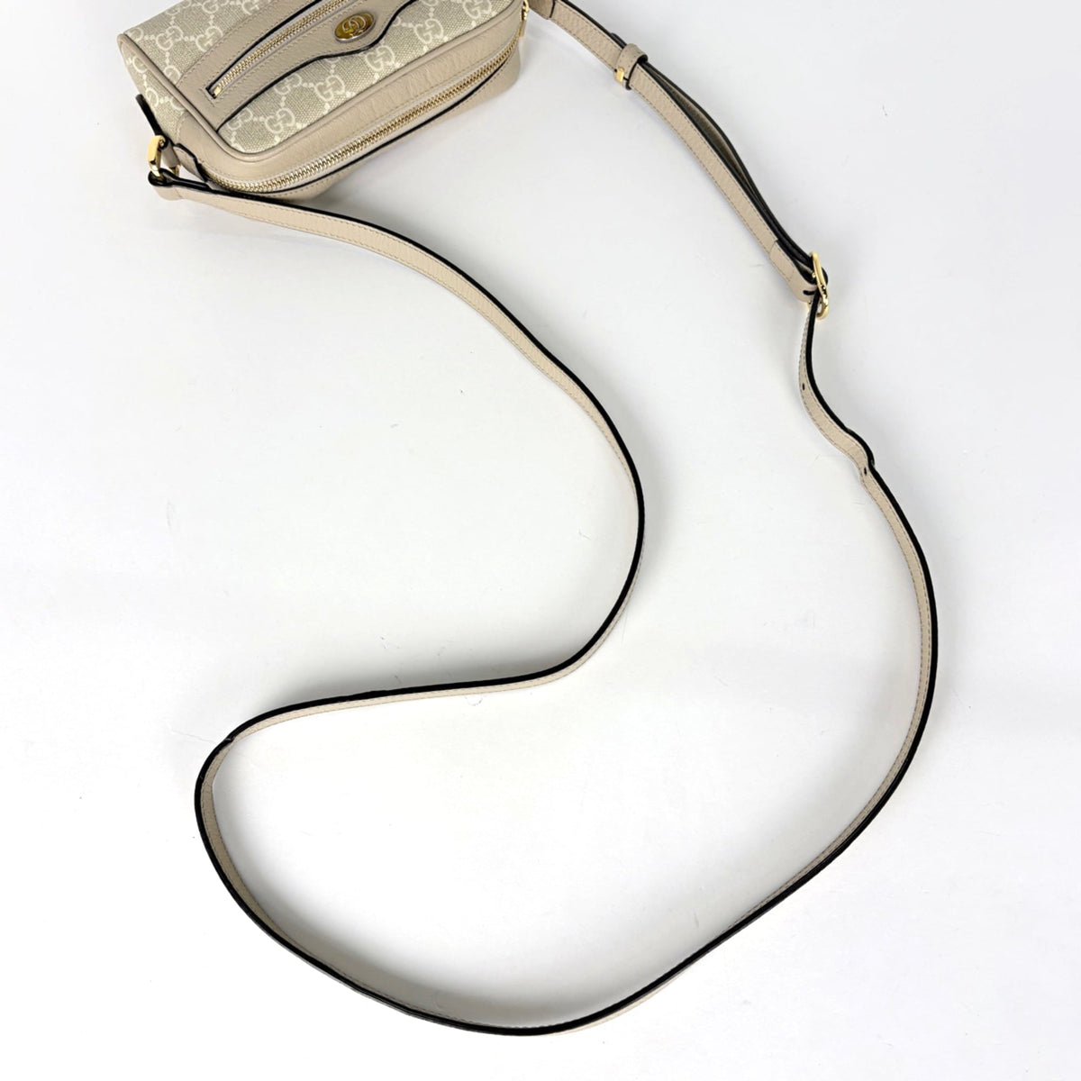 Gucci Ophidia Beige Gg Supreme Leather Shoulder Bag (Pre-Owned)